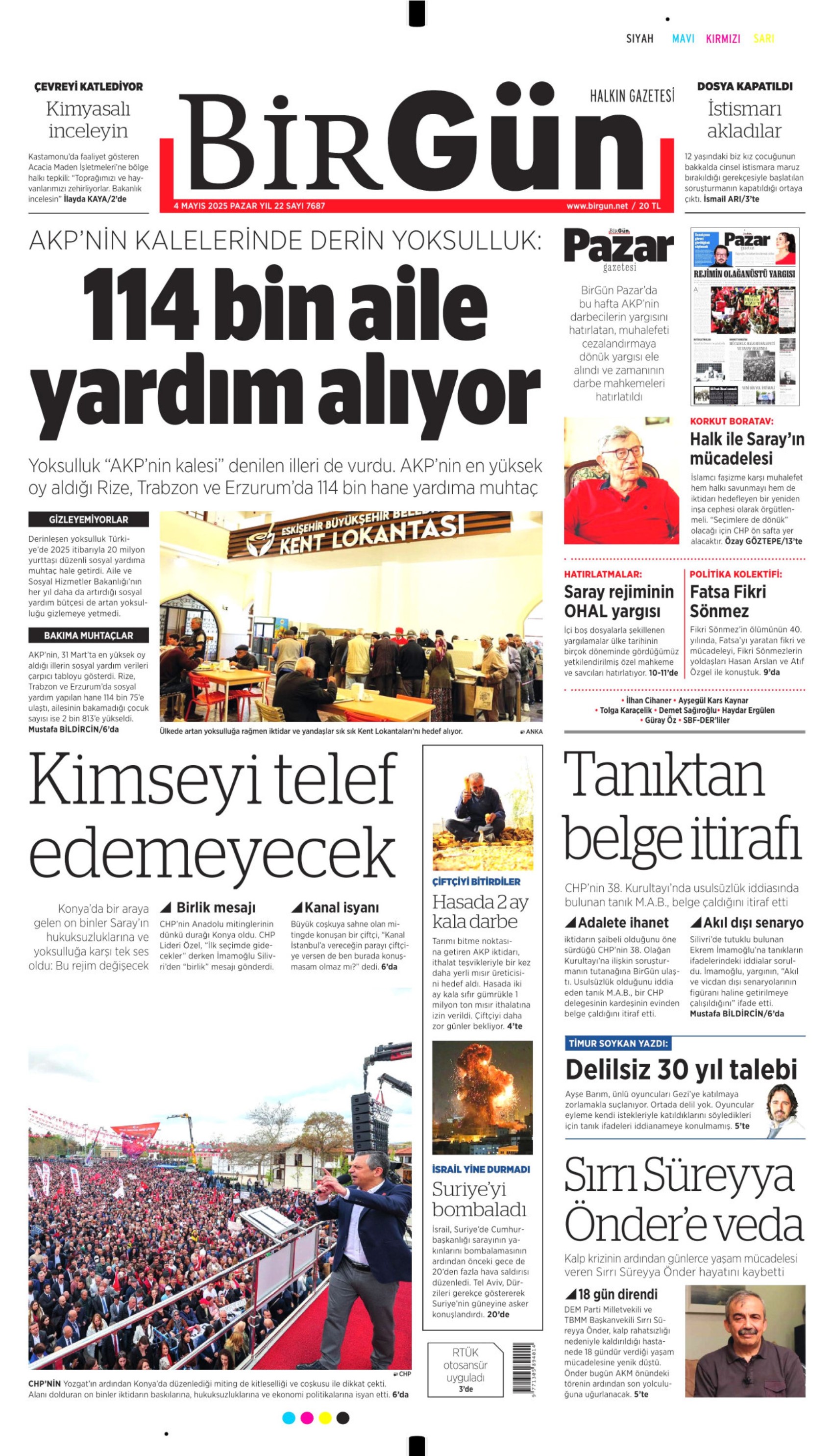 4 Mayıs 2025 gazete manşetleri: Sırrı Süreyya Önder hayatını kaybetti, gazeteler nasıl gördü?