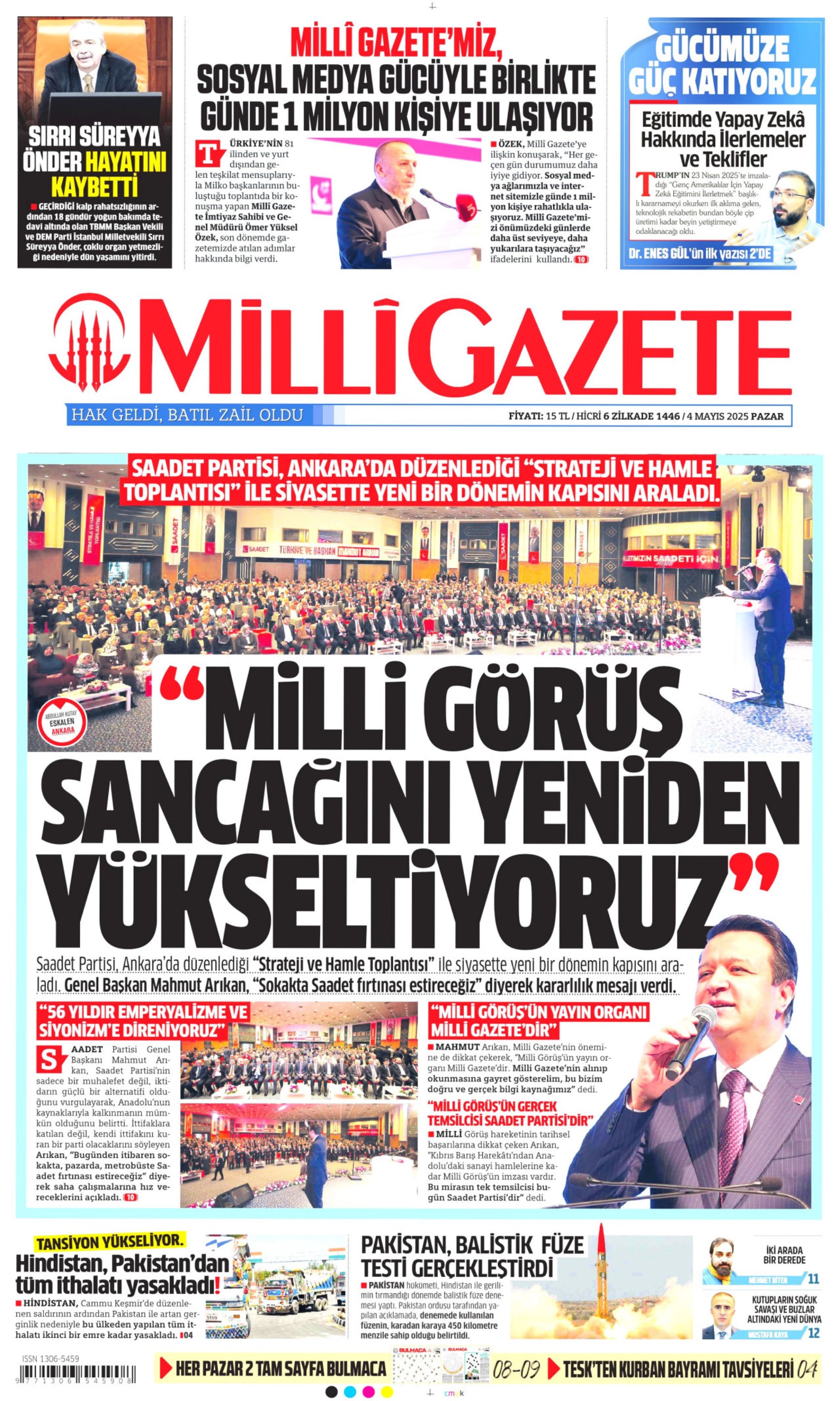 4 Mayıs 2025 gazete manşetleri: Sırrı Süreyya Önder hayatını kaybetti, gazeteler nasıl gördü?