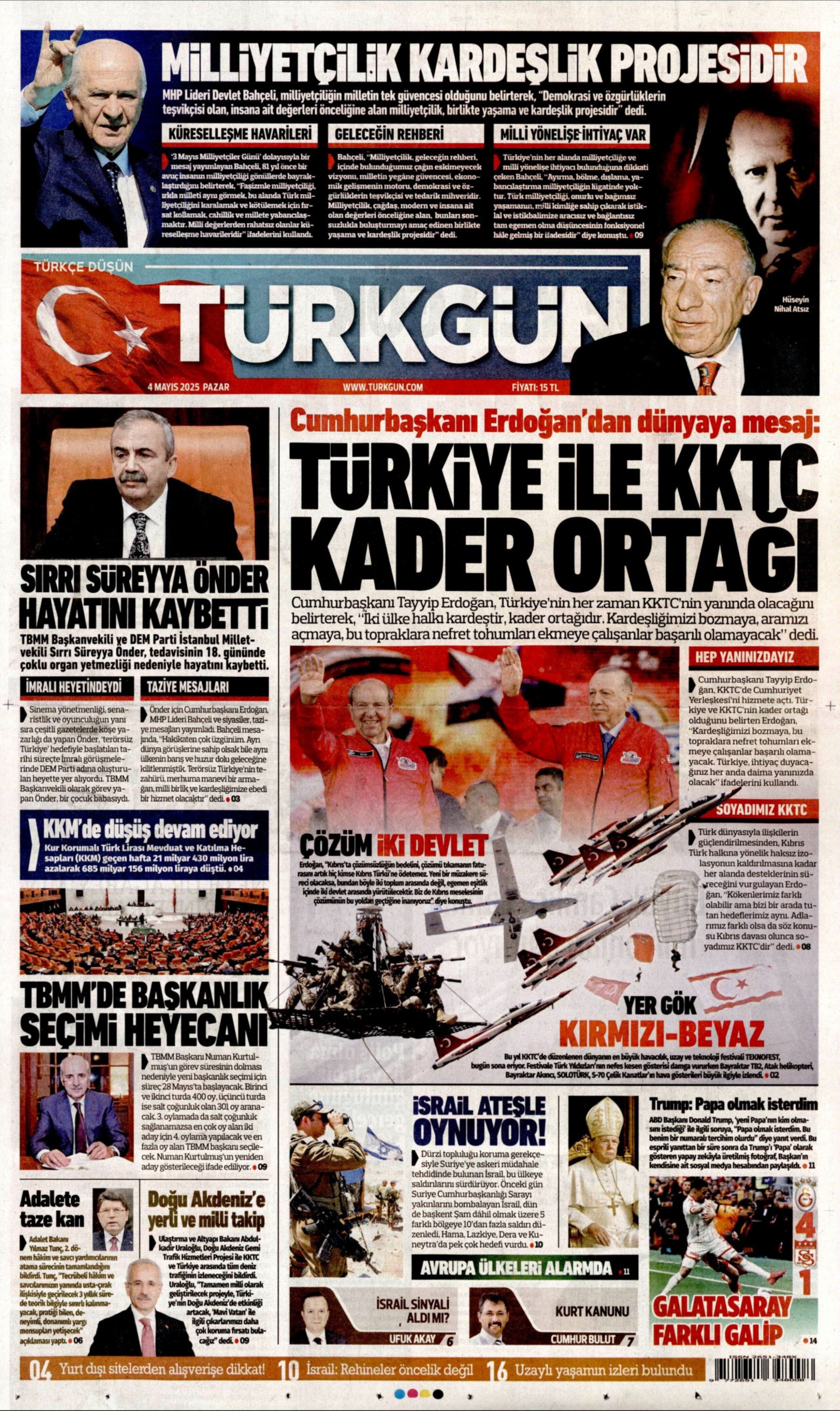 4 Mayıs 2025 gazete manşetleri: Sırrı Süreyya Önder hayatını kaybetti, gazeteler nasıl gördü?