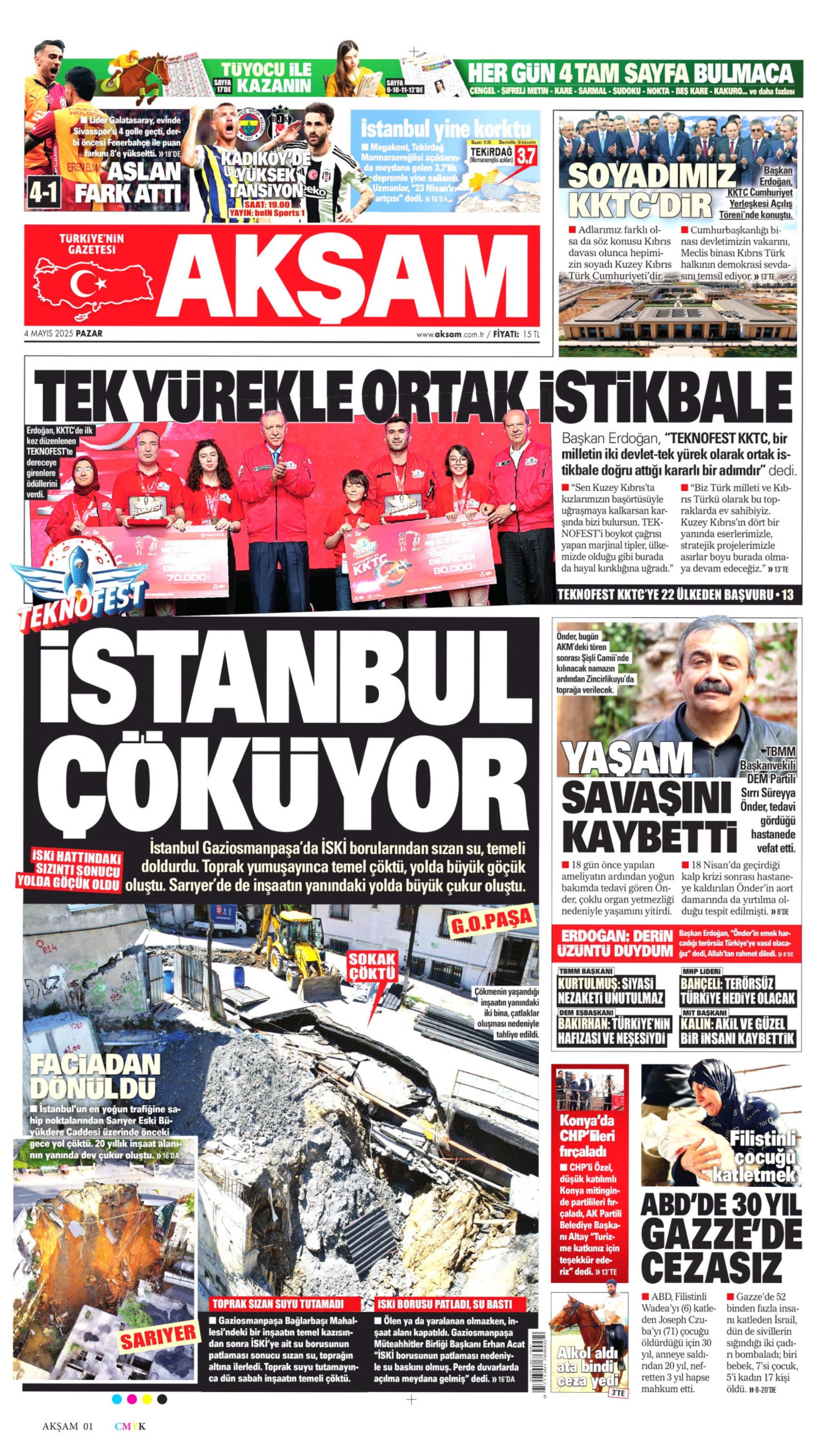4 Mayıs 2025 gazete manşetleri: Sırrı Süreyya Önder hayatını kaybetti, gazeteler nasıl gördü?