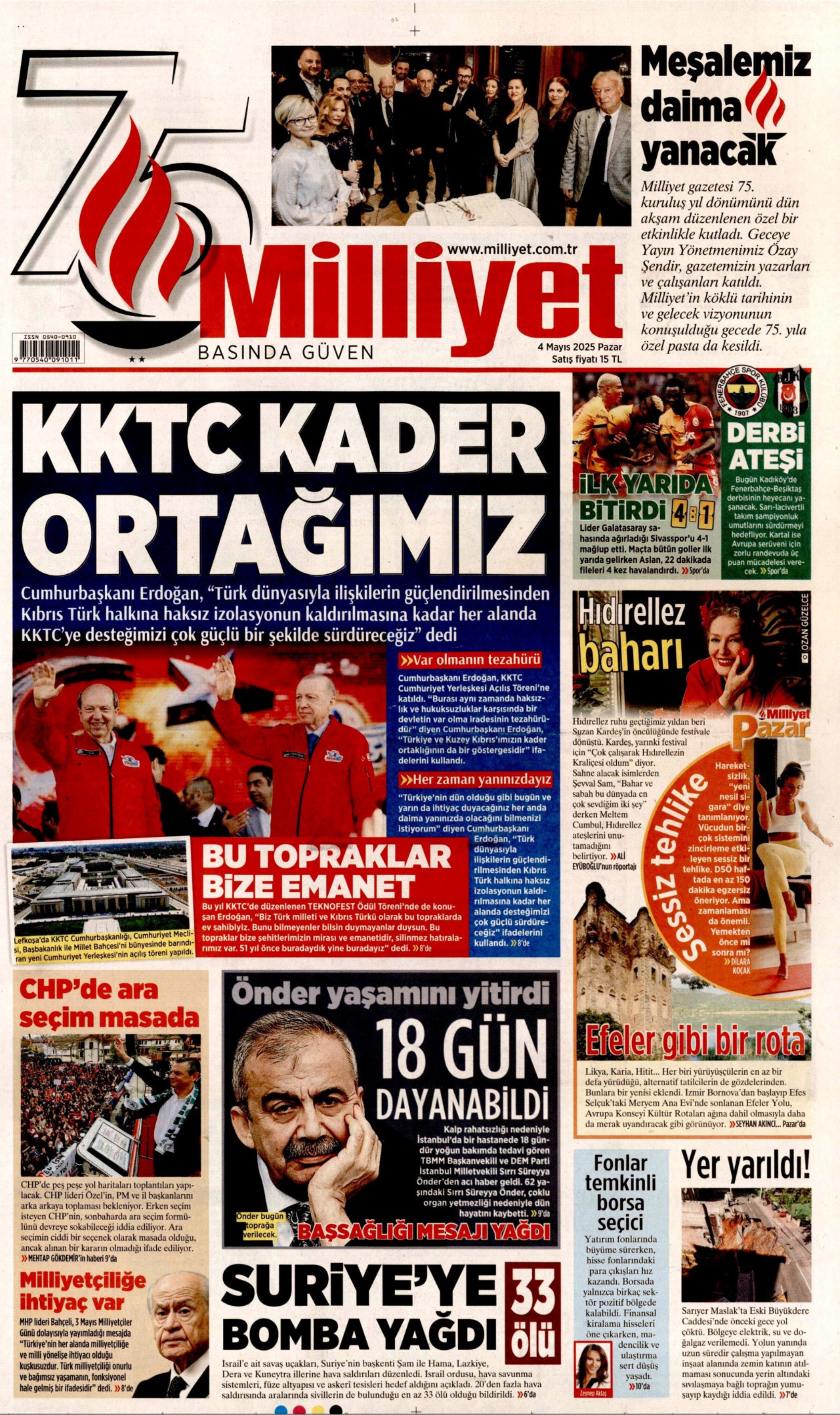 4 Mayıs 2025 gazete manşetleri: Sırrı Süreyya Önder hayatını kaybetti, gazeteler nasıl gördü?