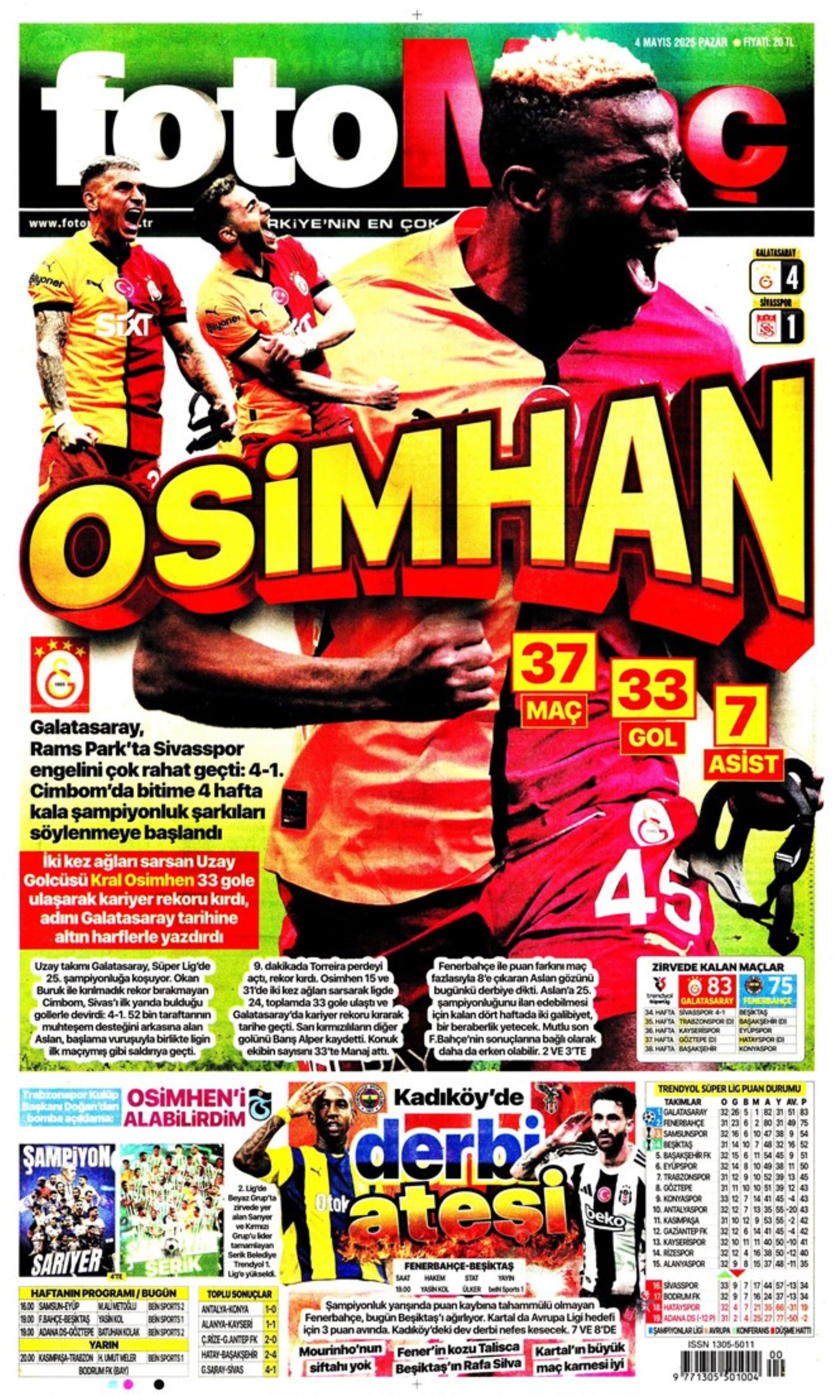 Galatasaray 5. yıldıza koşuyor... Rekor adam Osimhen: Kadıköy'de son dans