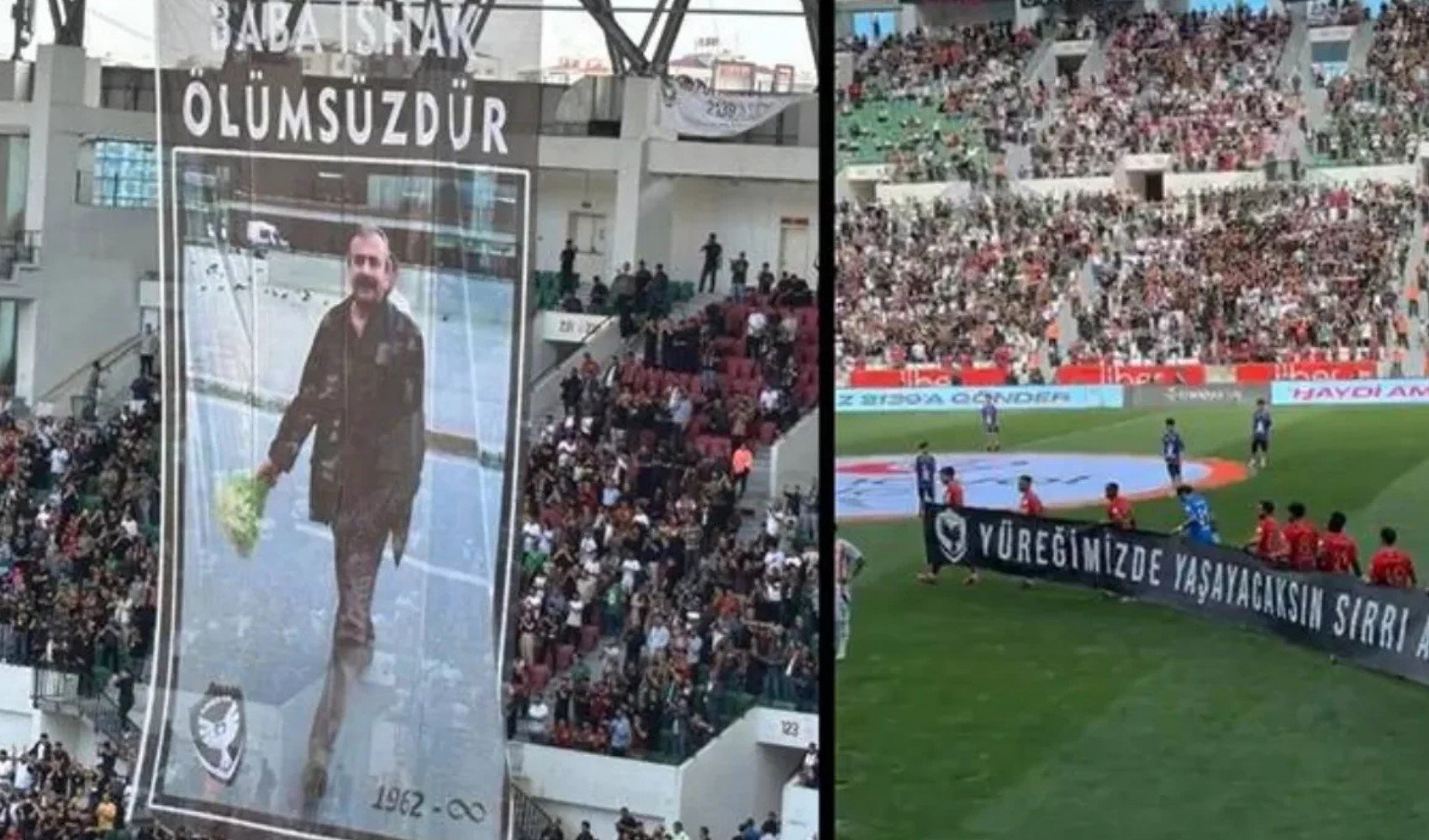 Amedspor taraftarlarından Sırrı Süreyya Önder pankartı