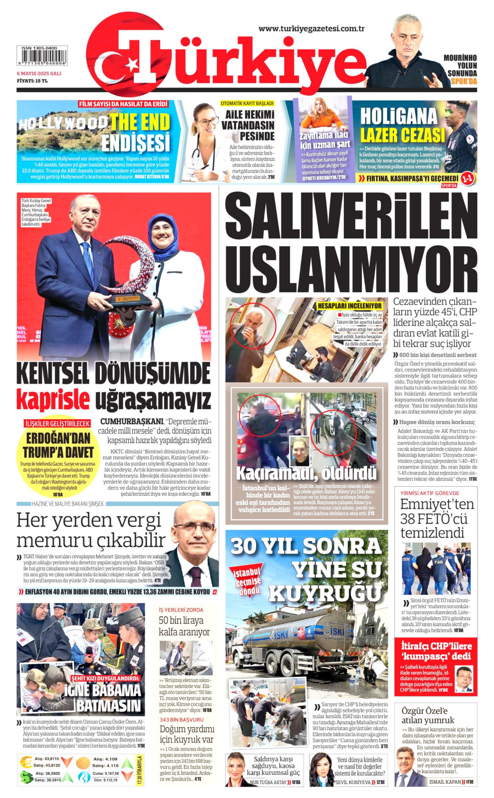 6 Mayıs 2025 gazete manşetleri