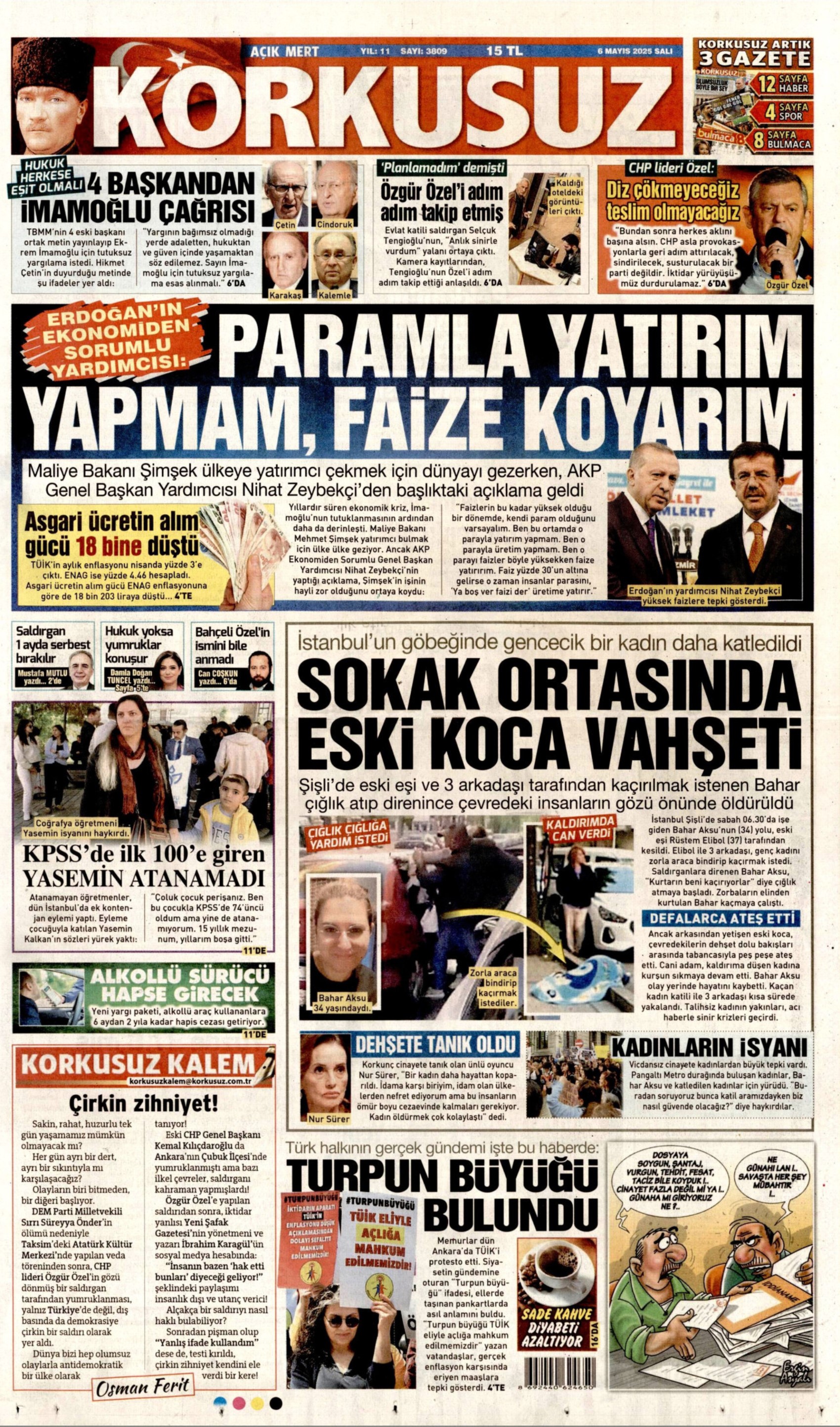 6 Mayıs 2025 gazete manşetleri