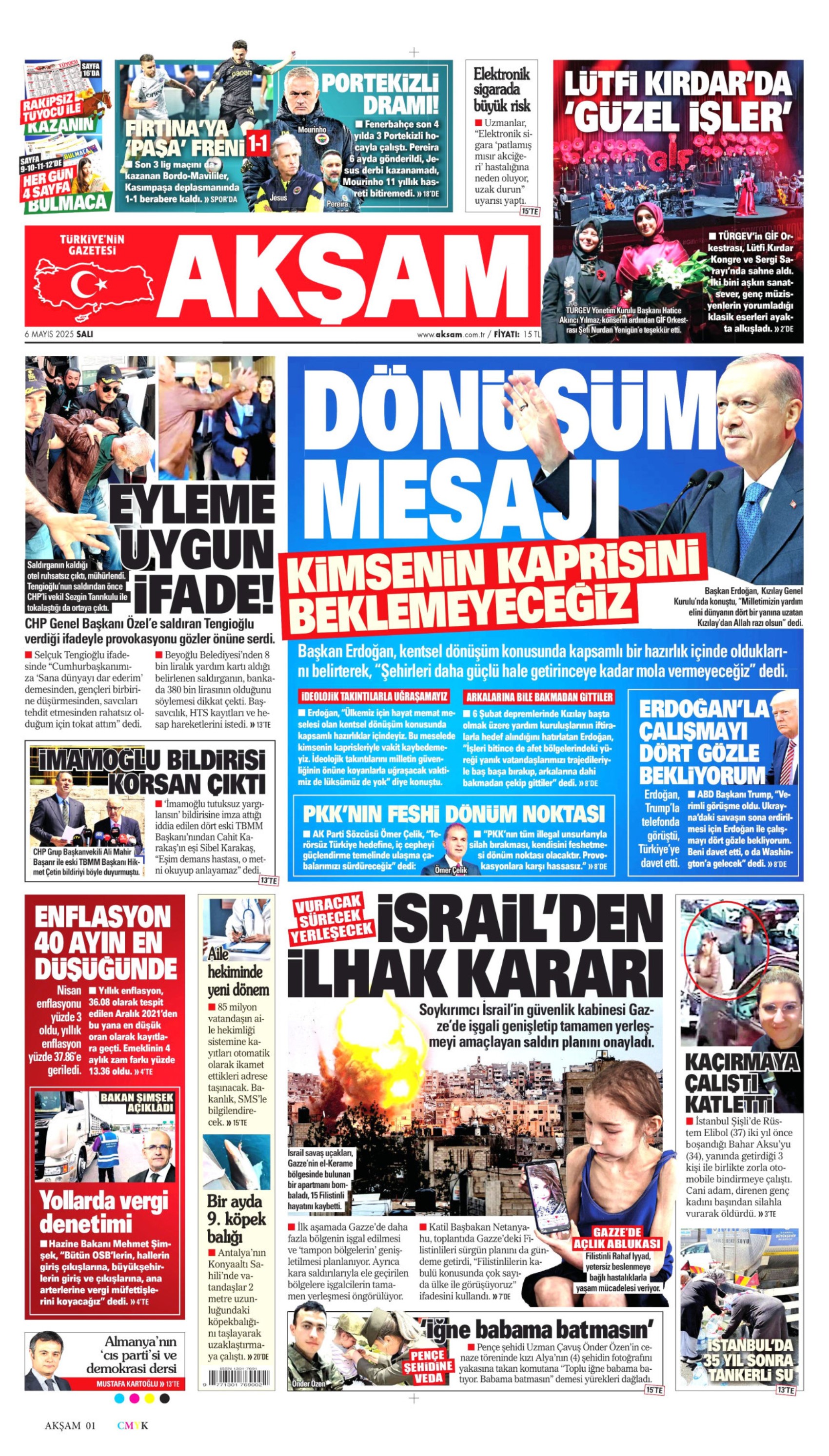 6 Mayıs 2025 gazete manşetleri