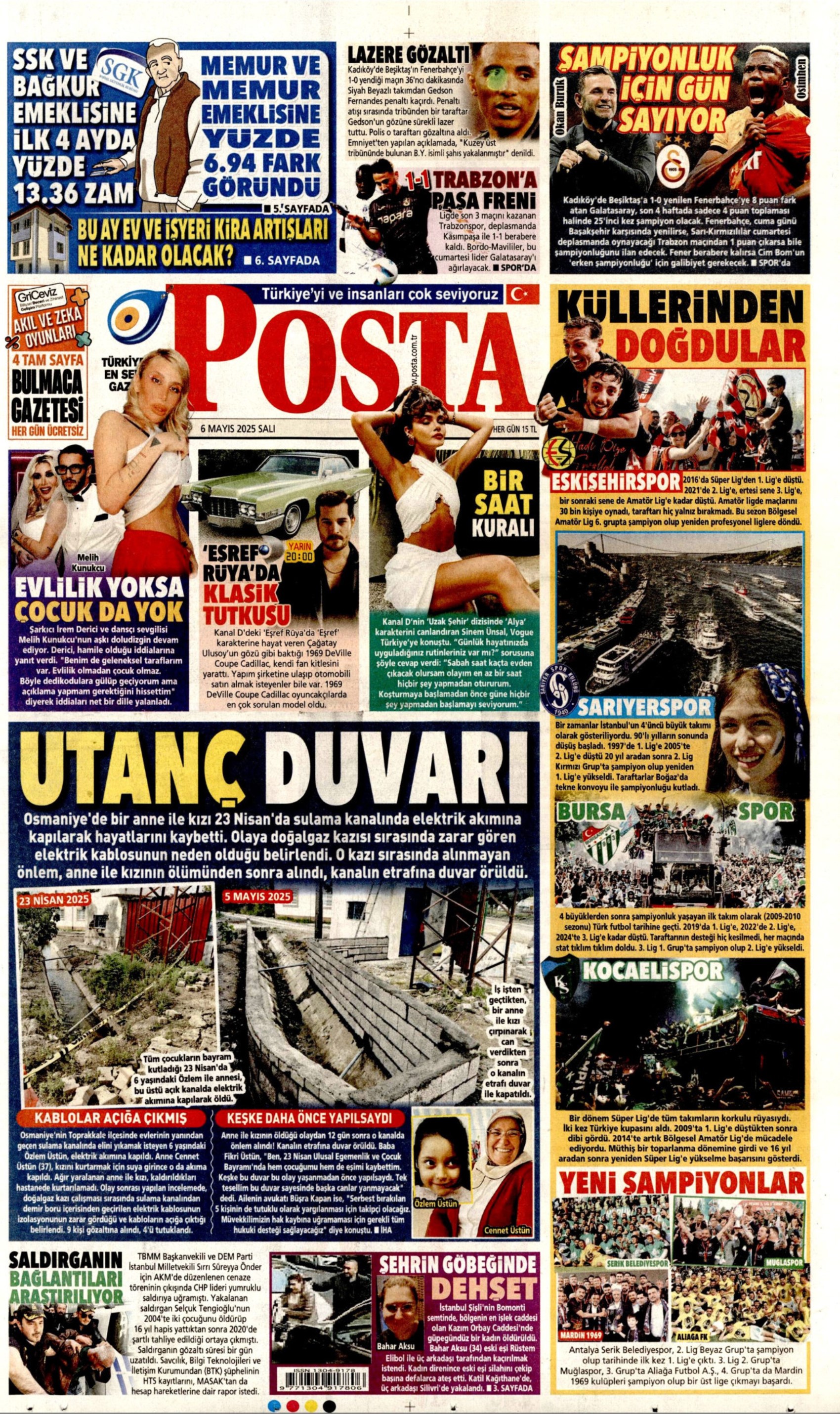 6 Mayıs 2025 gazete manşetleri