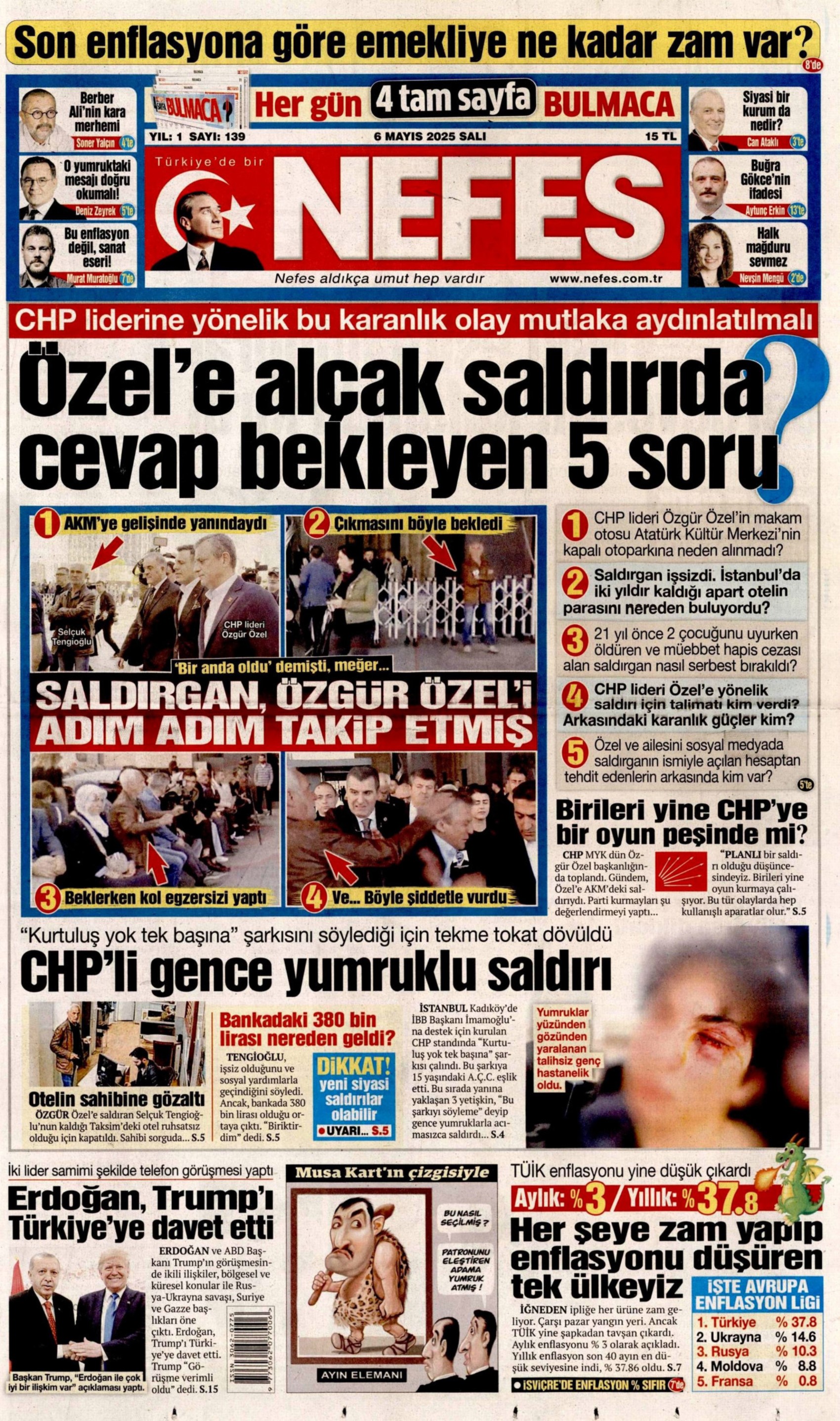 6 Mayıs 2025 gazete manşetleri
