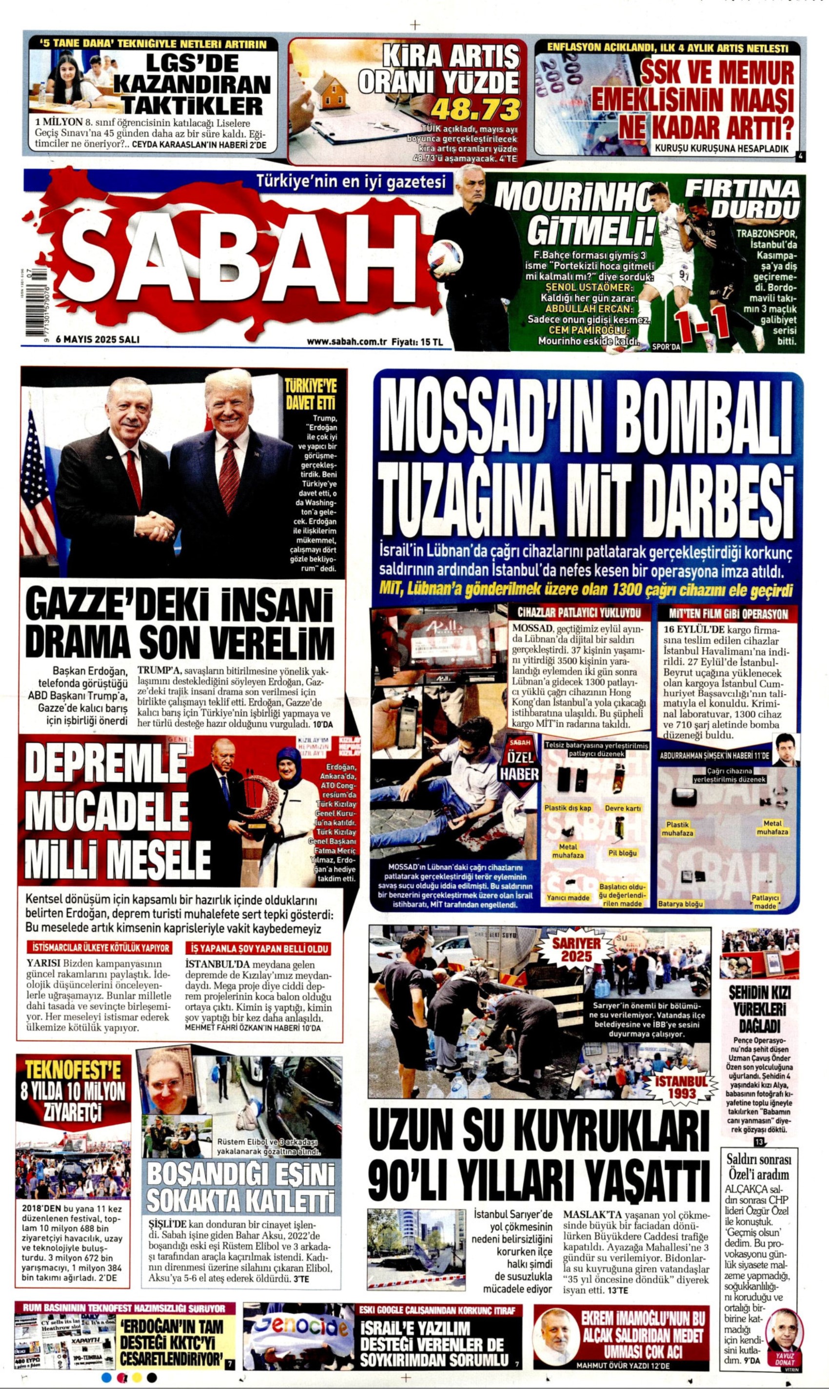 6 Mayıs 2025 gazete manşetleri