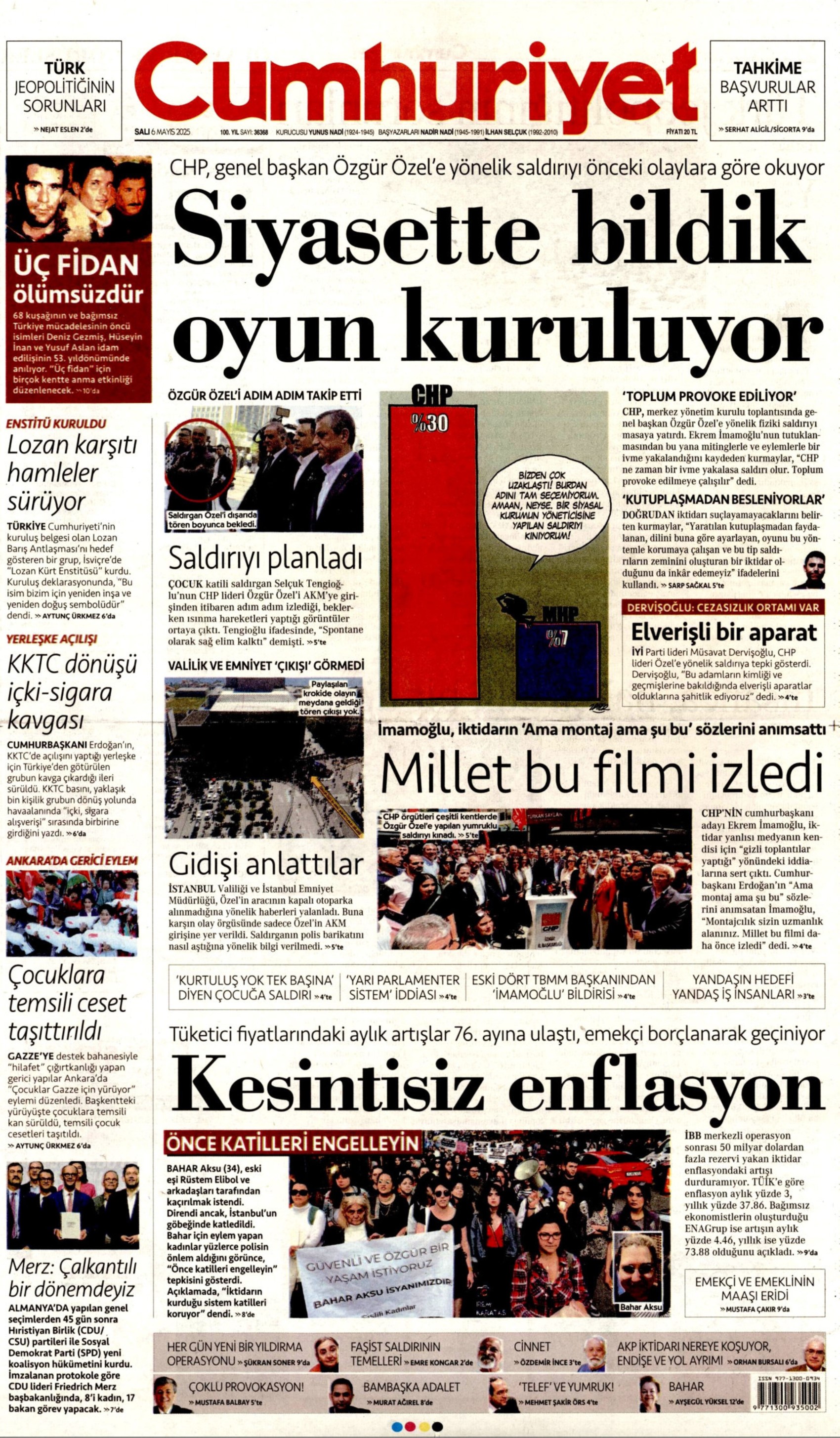 6 Mayıs 2025 gazete manşetleri