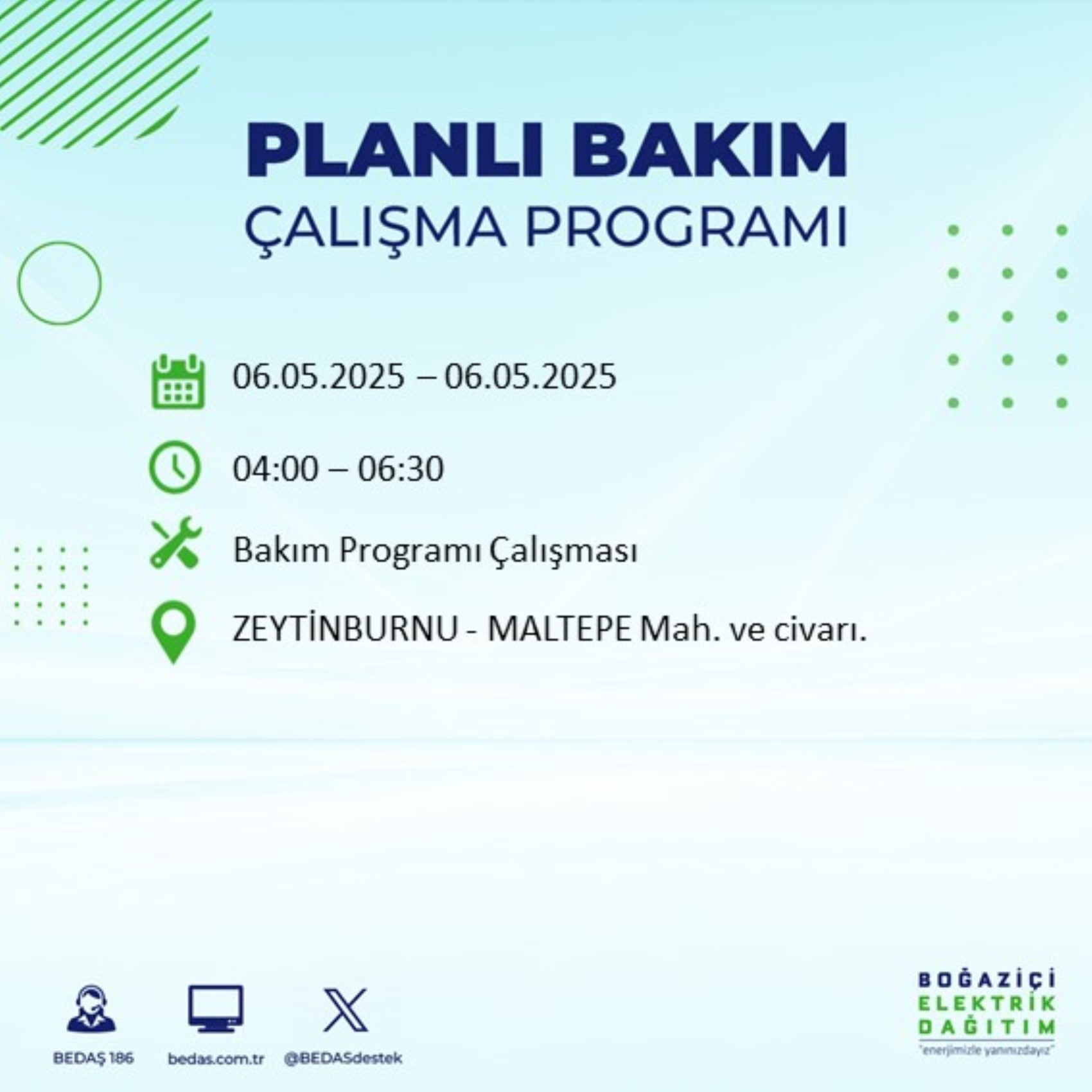 BEDAŞ paylaştı: İstanbul'da 6 Mayıs Salı günü elektrik kesintisi yaşanacak ilçeler