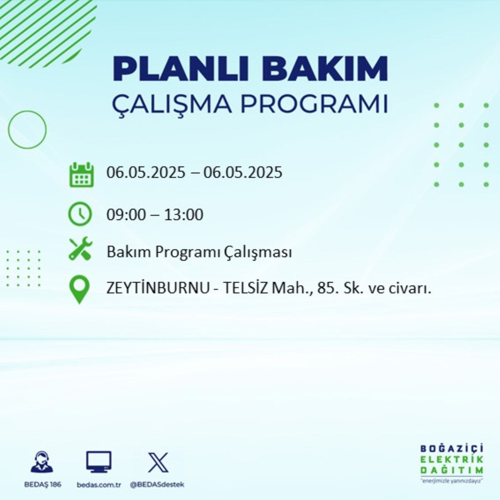 BEDAŞ paylaştı: İstanbul'da 6 Mayıs Salı günü elektrik kesintisi yaşanacak ilçeler