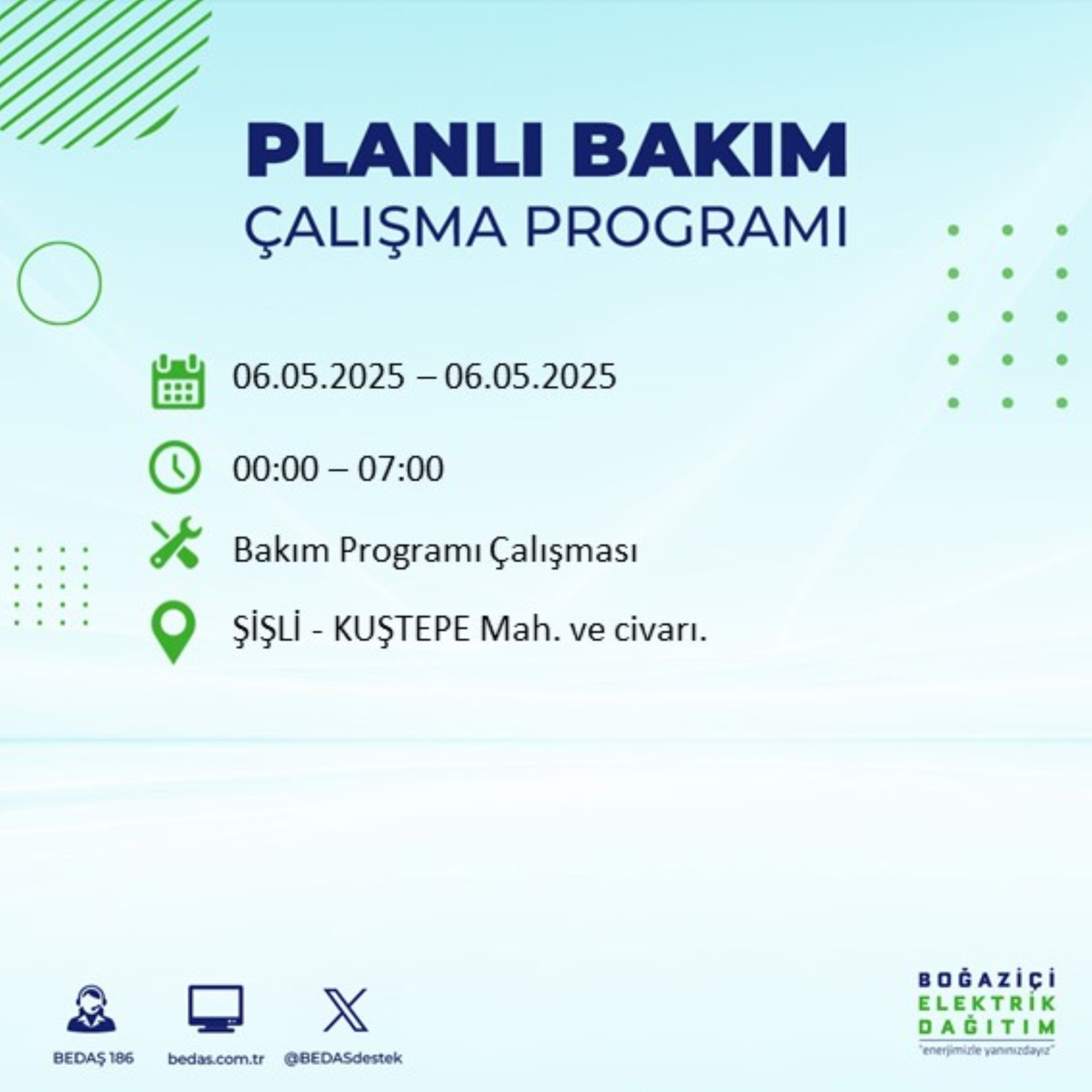BEDAŞ paylaştı: İstanbul'da 6 Mayıs Salı günü elektrik kesintisi yaşanacak ilçeler