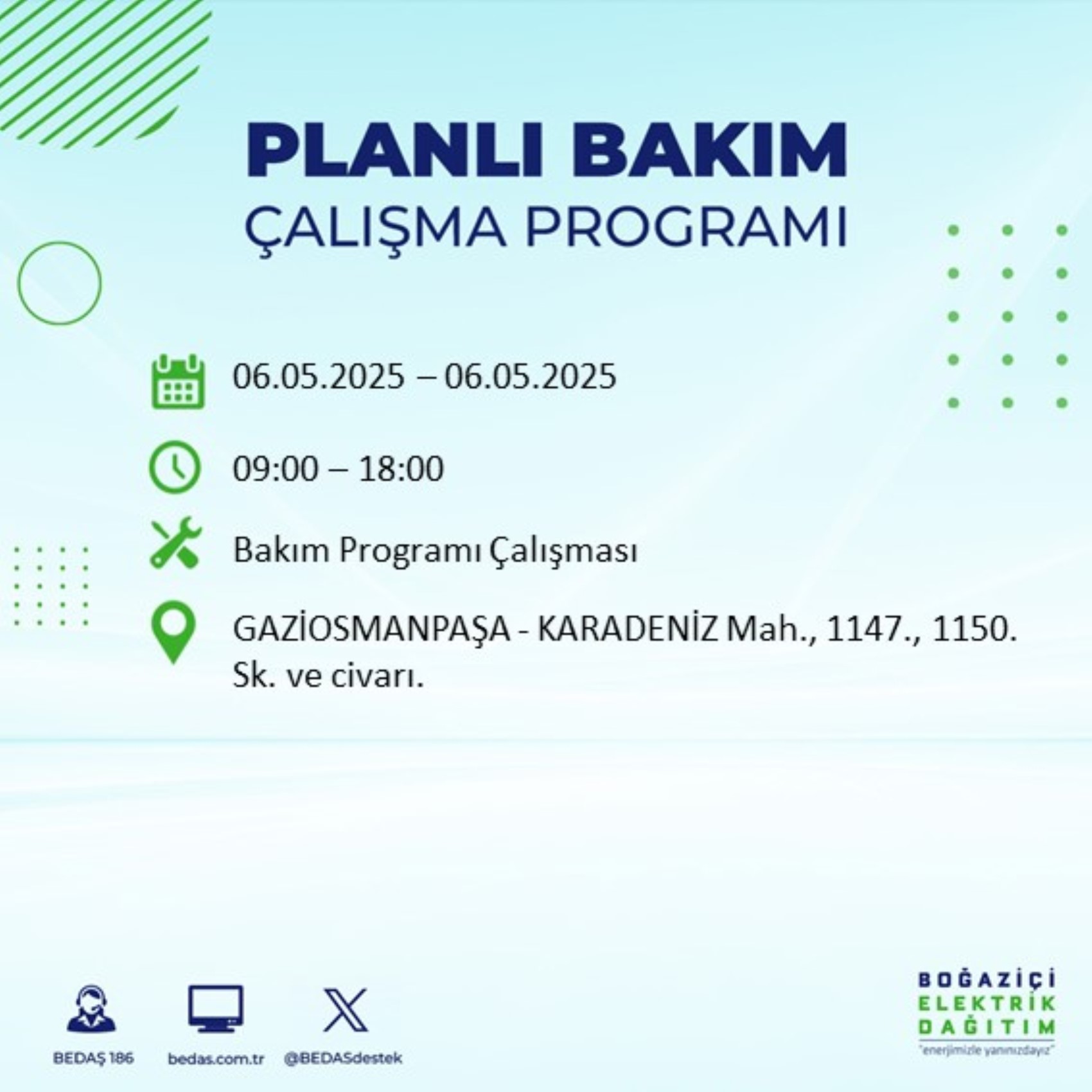 BEDAŞ paylaştı: İstanbul'da 6 Mayıs Salı günü elektrik kesintisi yaşanacak ilçeler