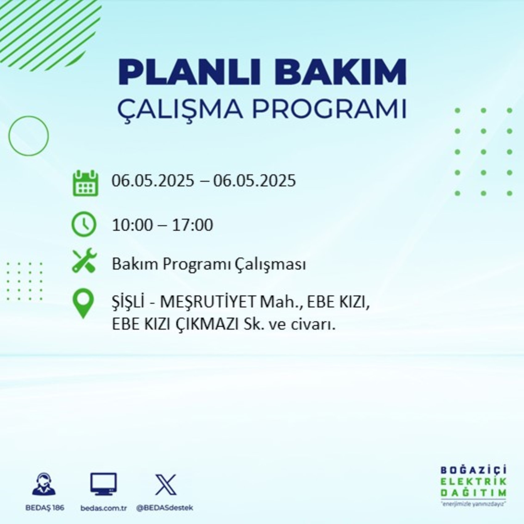 BEDAŞ paylaştı: İstanbul'da 6 Mayıs Salı günü elektrik kesintisi yaşanacak ilçeler