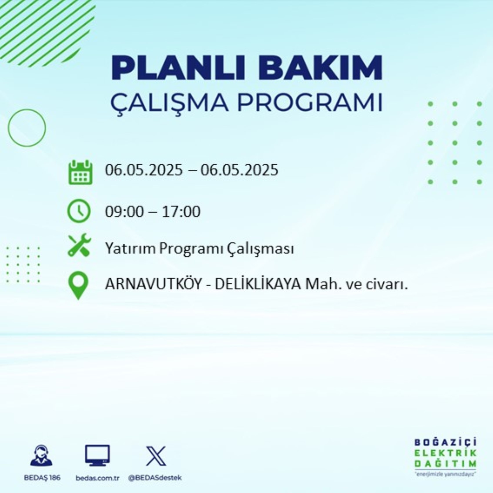 BEDAŞ paylaştı: İstanbul'da 6 Mayıs Salı günü elektrik kesintisi yaşanacak ilçeler