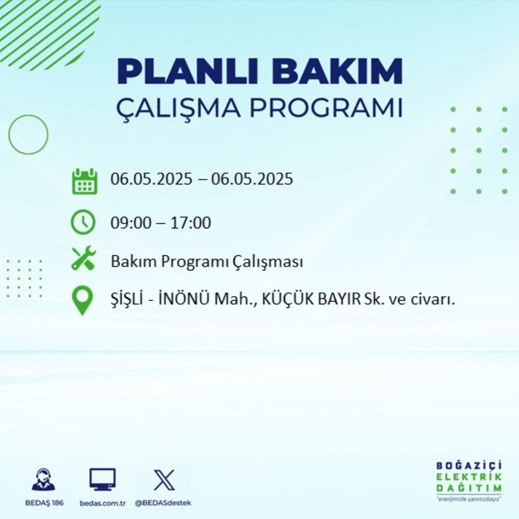 BEDAŞ paylaştı: İstanbul'da 6 Mayıs Salı günü elektrik kesintisi yaşanacak ilçeler