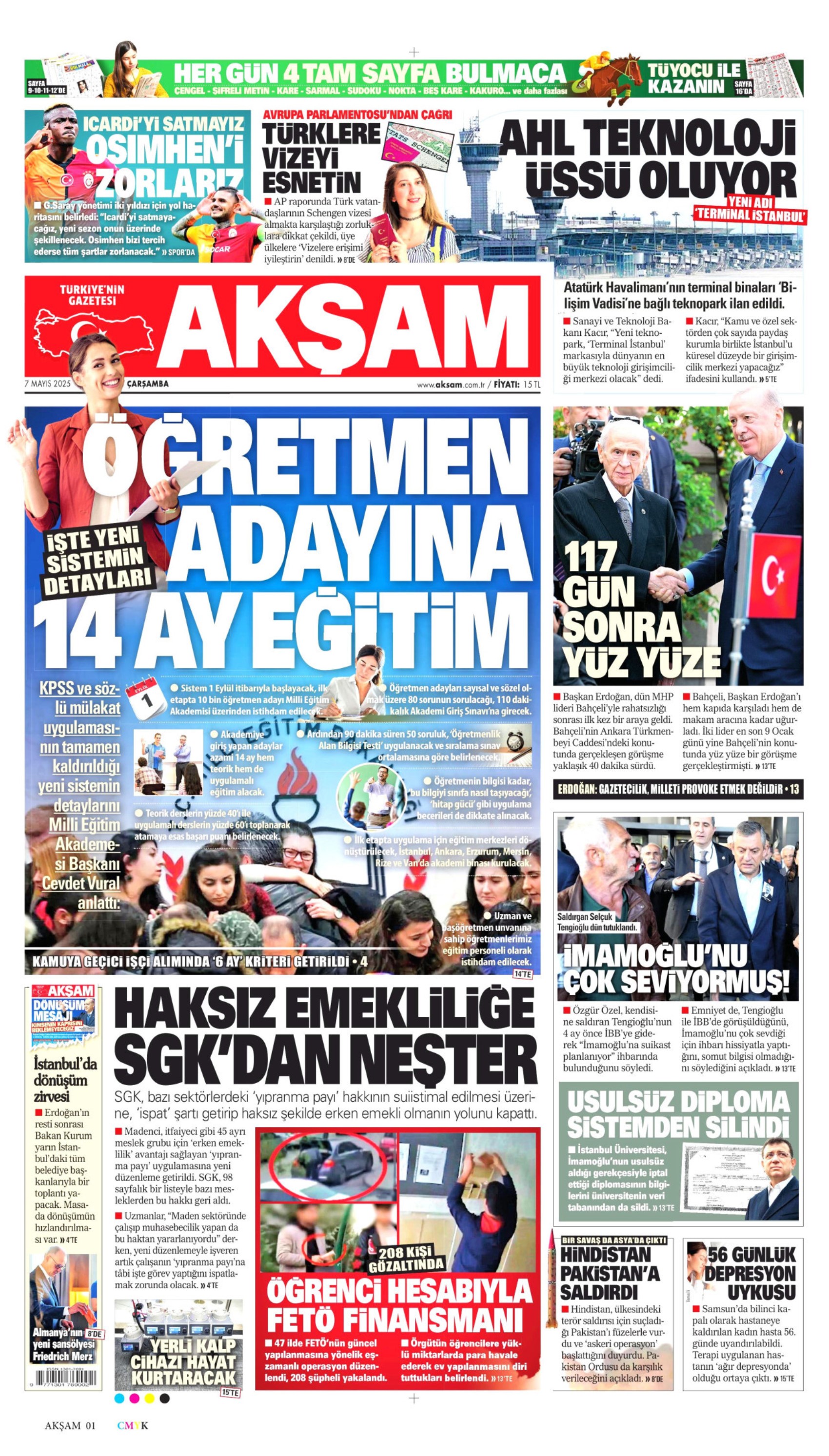 7 Mayıs 2025 gazete manşetleri: Gerici Yeni Akit’in hedefinde Deniz Gezmiş ve arkadaşları var!