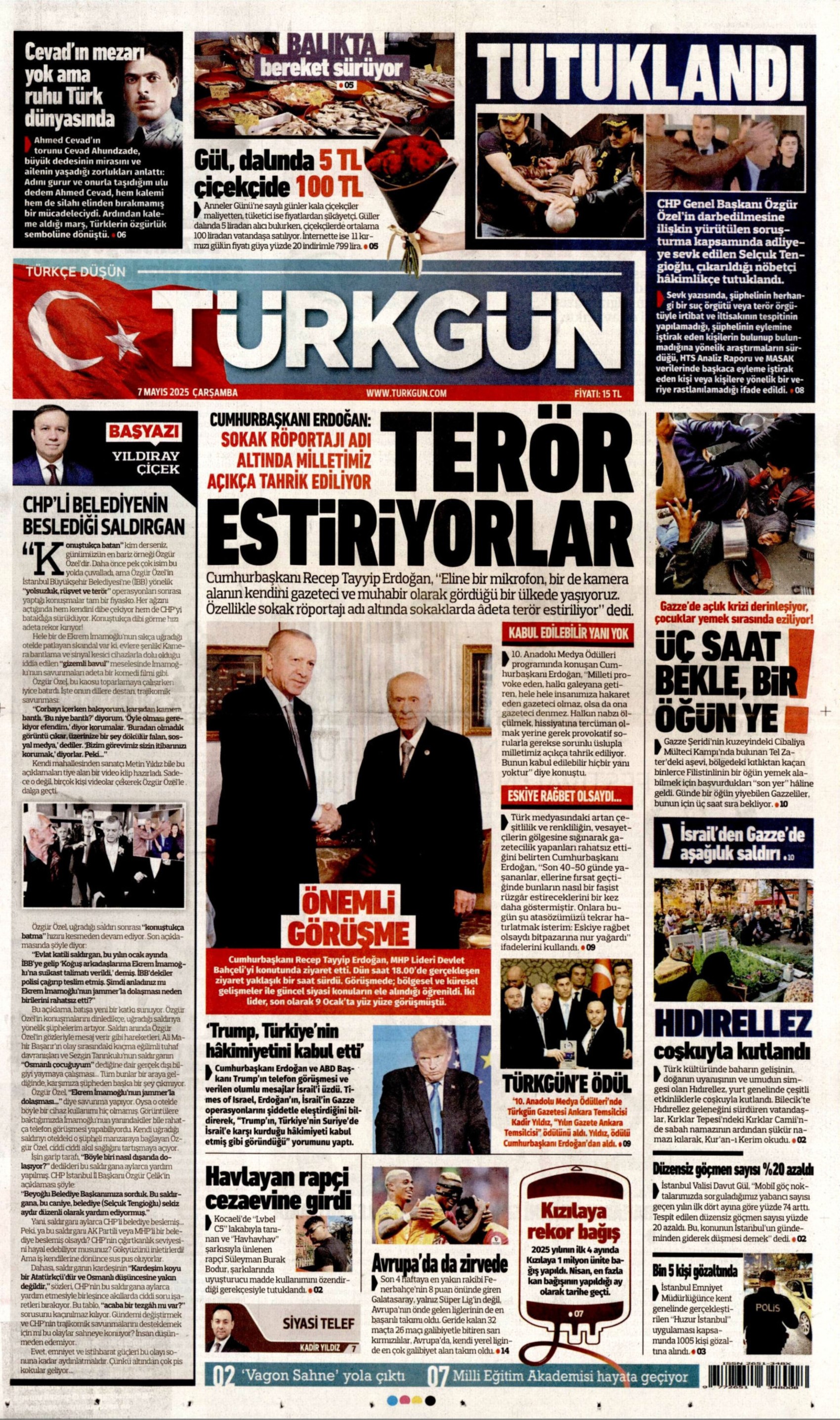 7 Mayıs 2025 gazete manşetleri: Gerici Yeni Akit’in hedefinde Deniz Gezmiş ve arkadaşları var!