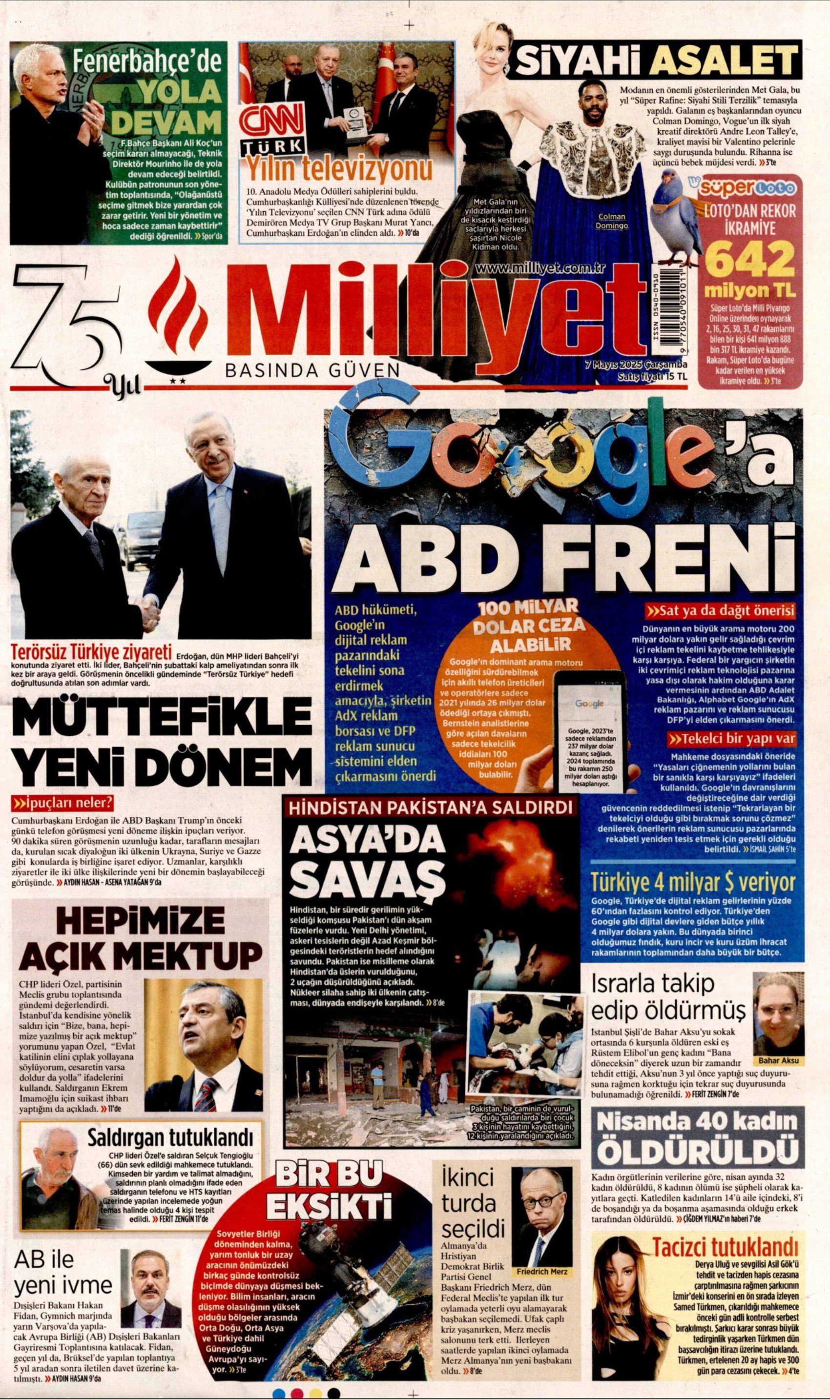 7 Mayıs 2025 gazete manşetleri: Gerici Yeni Akit’in hedefinde Deniz Gezmiş ve arkadaşları var!