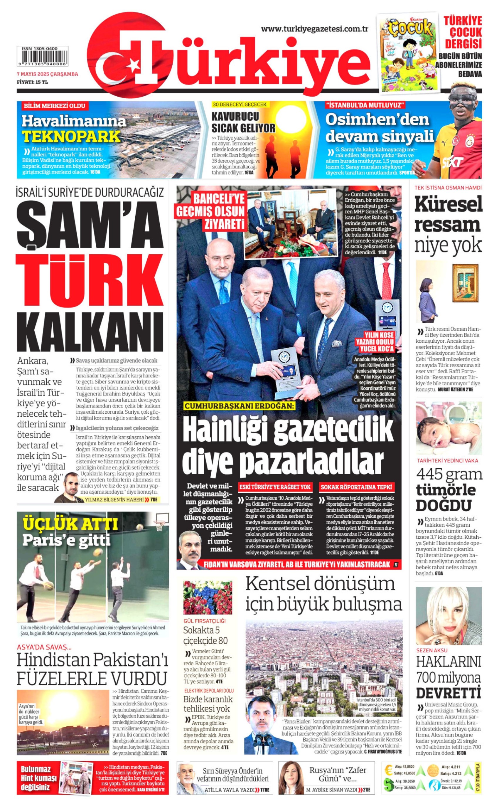 7 Mayıs 2025 gazete manşetleri: Gerici Yeni Akit’in hedefinde Deniz Gezmiş ve arkadaşları var!