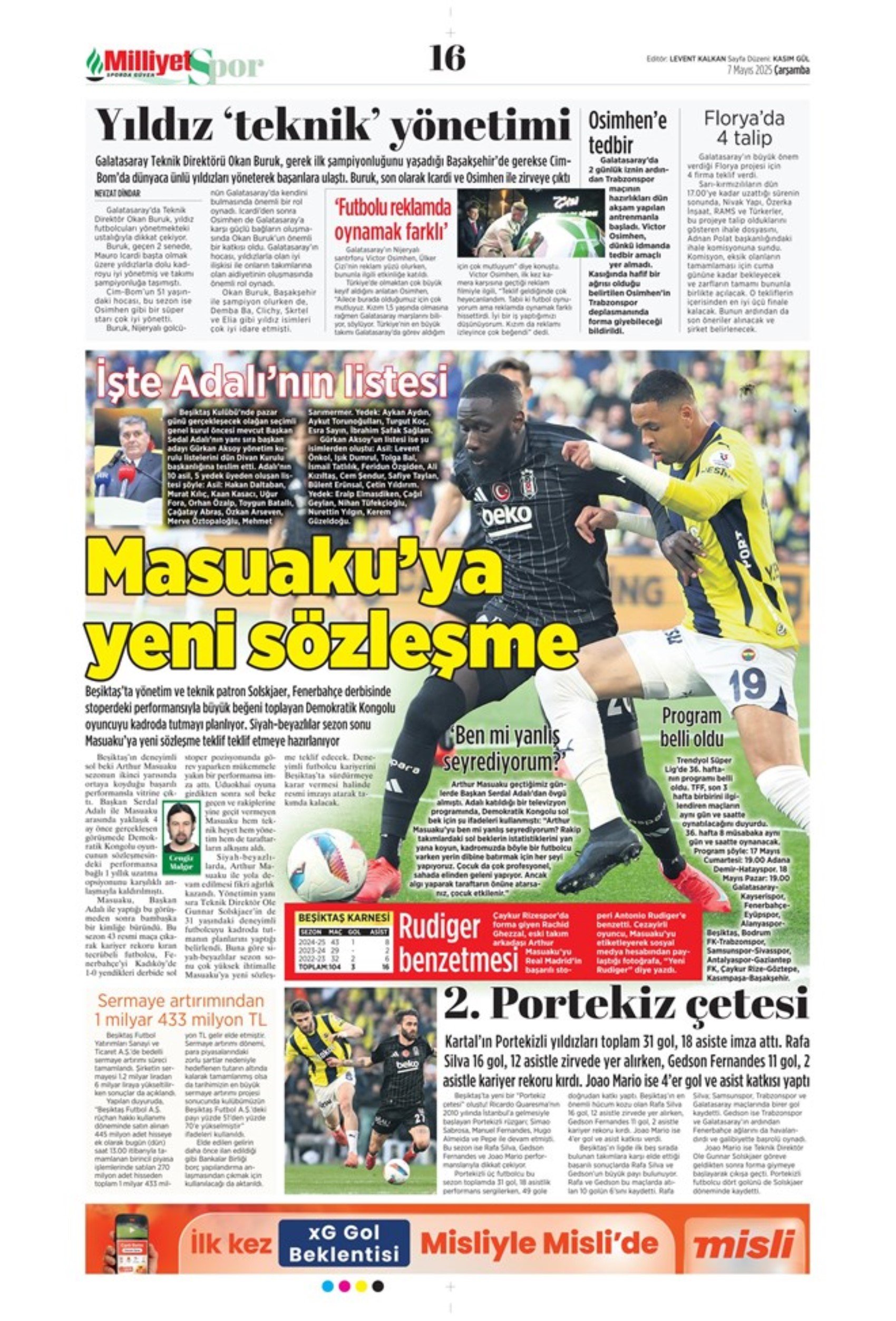 Sporda günün manşetleri... Fenerbahçe'de gözler Ali Koç'ta: Katılacağı canlı yayında hangi konulara değinecek?