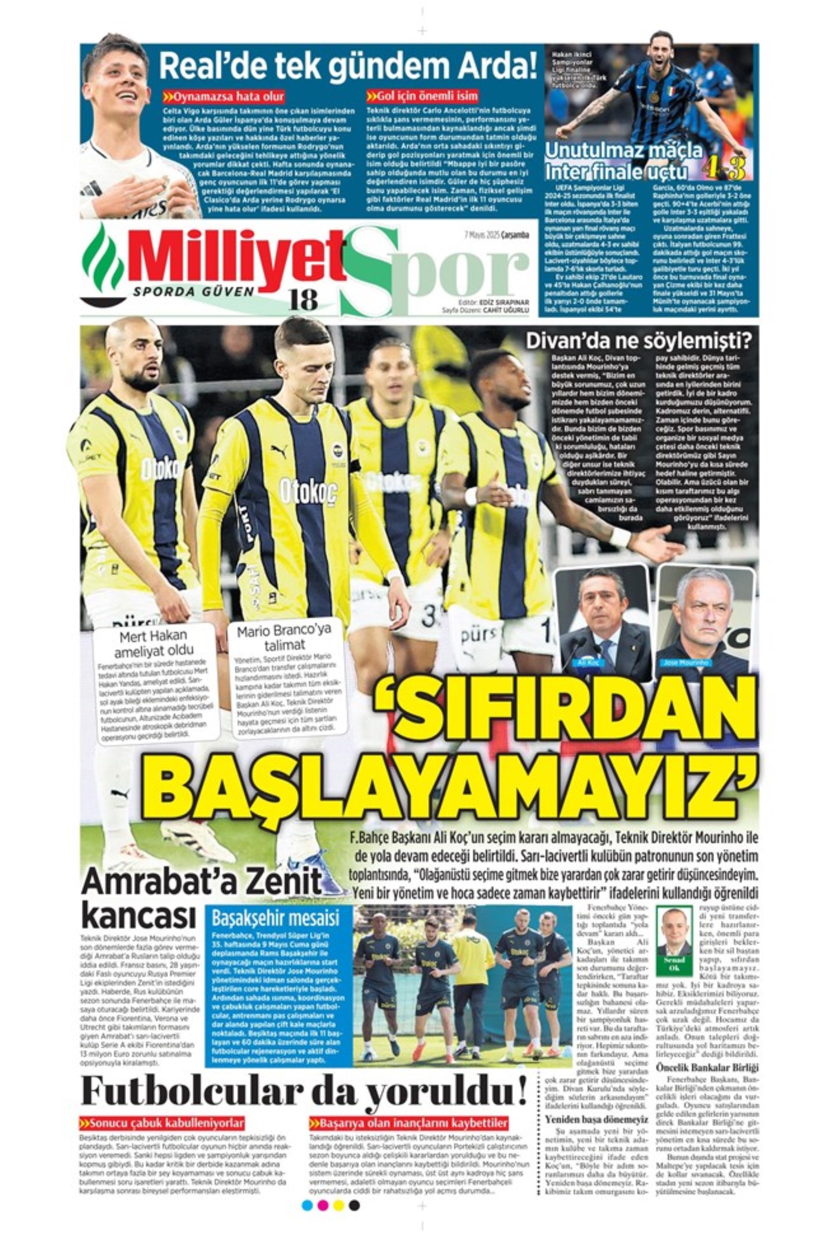 Sporda günün manşetleri... Fenerbahçe'de gözler Ali Koç'ta: Katılacağı canlı yayında hangi konulara değinecek?