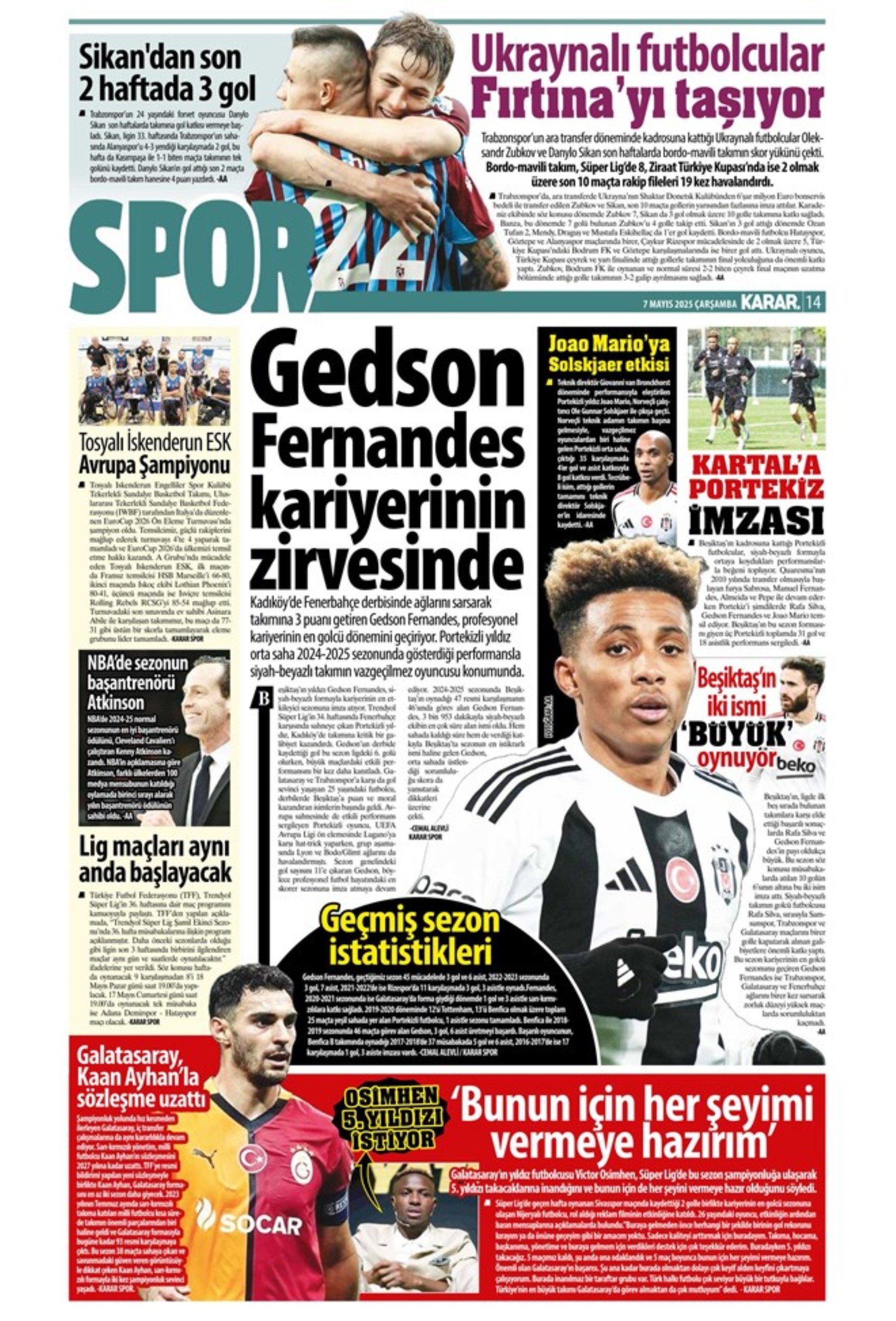 Sporda günün manşetleri... Fenerbahçe'de gözler Ali Koç'ta: Katılacağı canlı yayında hangi konulara değinecek?