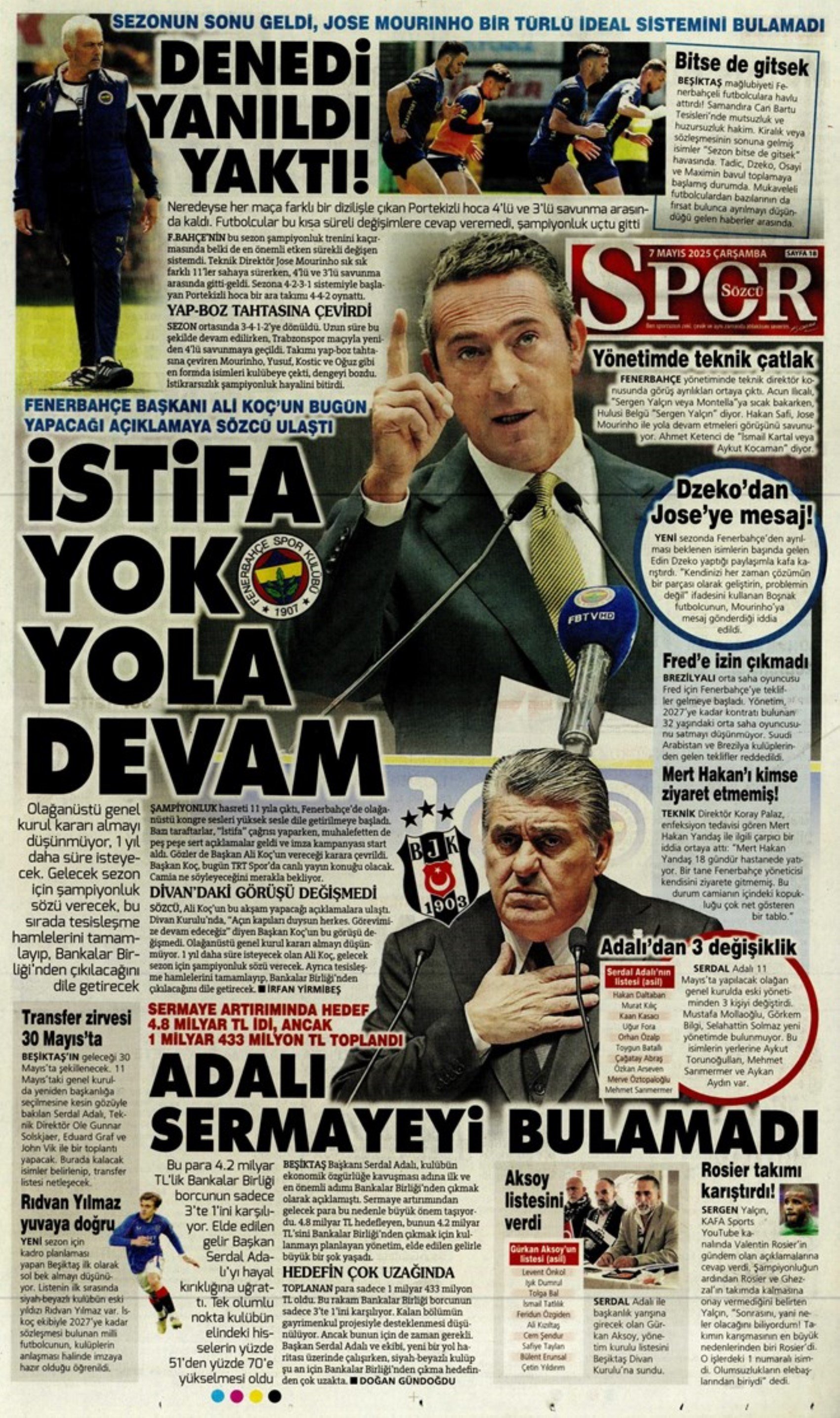 Sporda günün manşetleri... Fenerbahçe'de gözler Ali Koç'ta: Katılacağı canlı yayında hangi konulara değinecek?