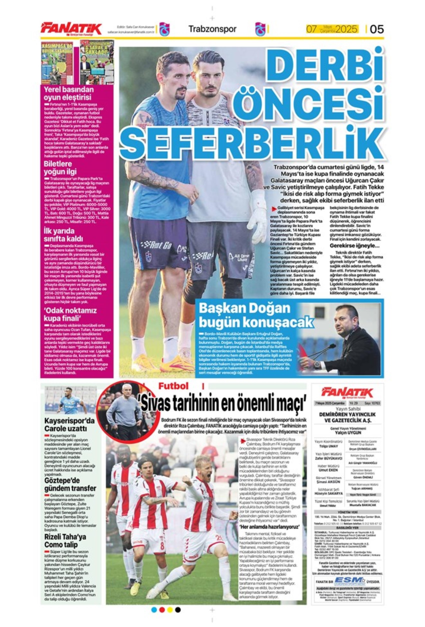 Sporda günün manşetleri... Fenerbahçe'de gözler Ali Koç'ta: Katılacağı canlı yayında hangi konulara değinecek?