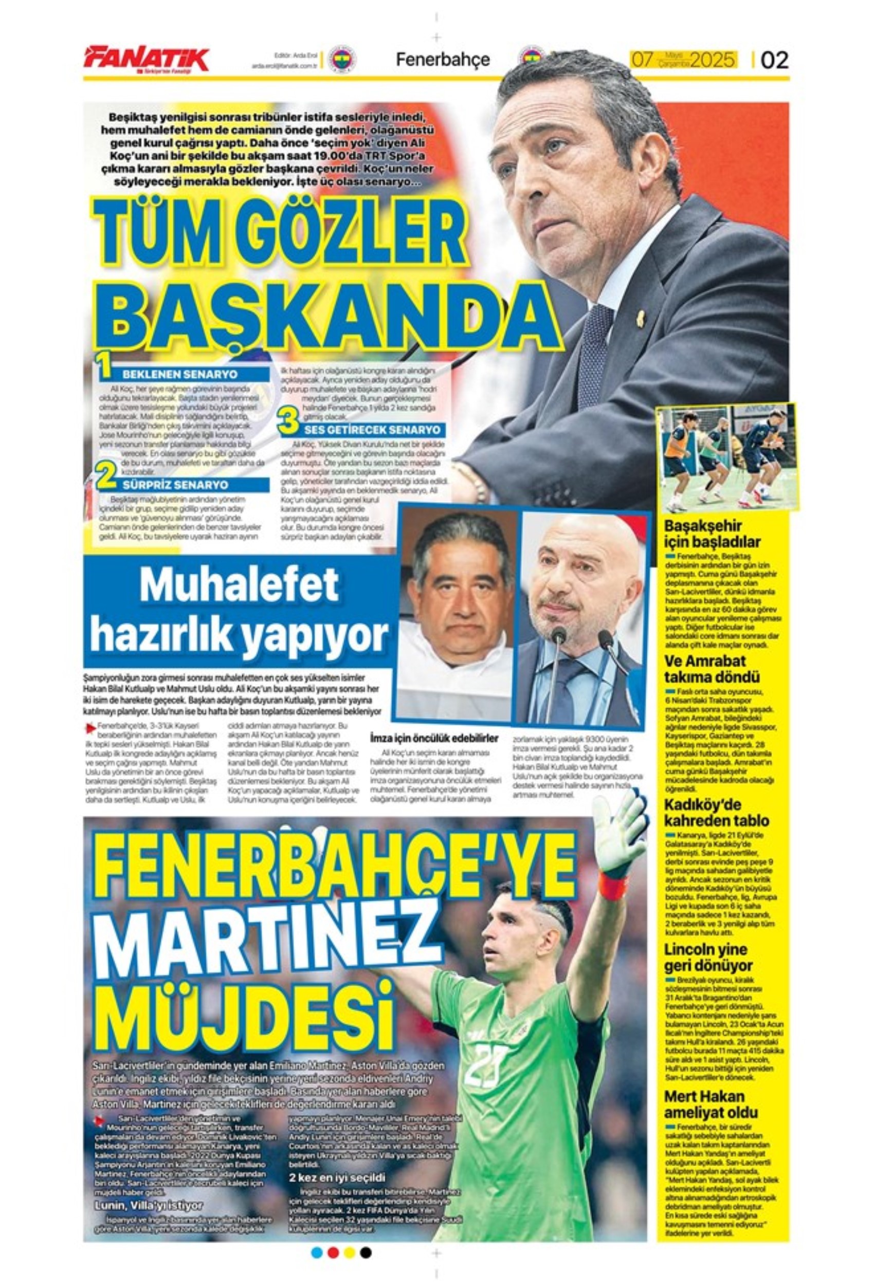 Sporda günün manşetleri... Fenerbahçe'de gözler Ali Koç'ta: Katılacağı canlı yayında hangi konulara değinecek?
