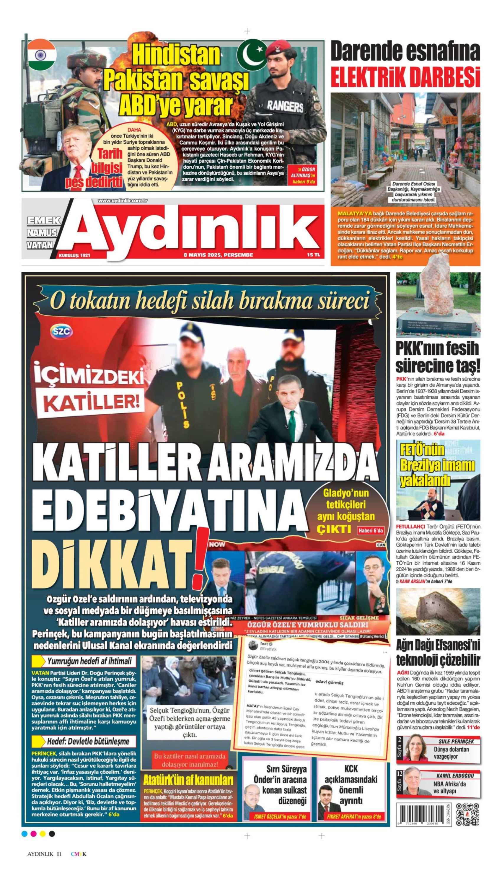 8 Mayıs 2025 gazete manşetleri: Gazeteler Bahçeli'nin Meclis'e dönüşünü ve CHP'nin mitingini nasıl gördü?