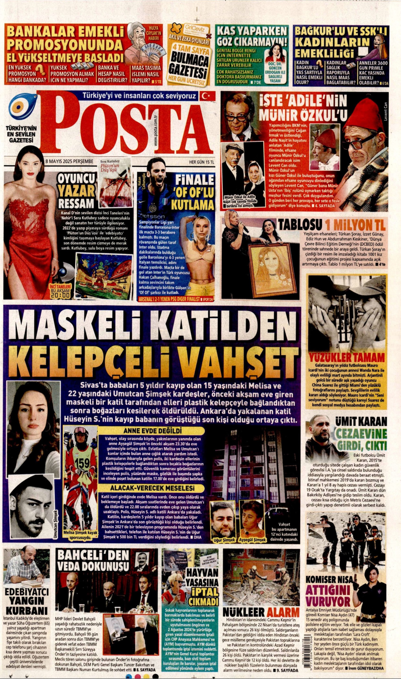 8 Mayıs 2025 gazete manşetleri: Gazeteler Bahçeli'nin Meclis'e dönüşünü ve CHP'nin mitingini nasıl gördü?
