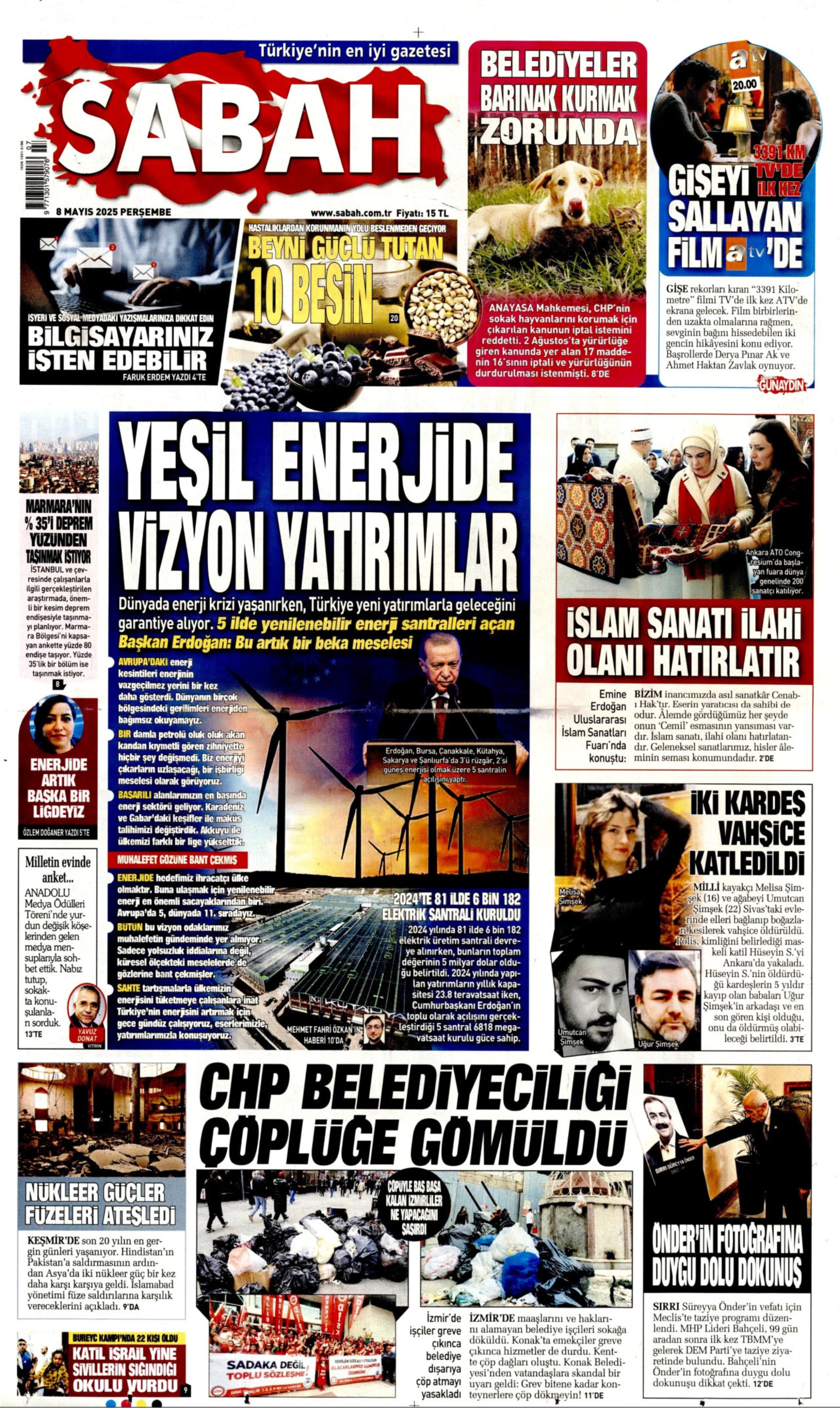 8 Mayıs 2025 gazete manşetleri: Gazeteler Bahçeli'nin Meclis'e dönüşünü ve CHP'nin mitingini nasıl gördü?