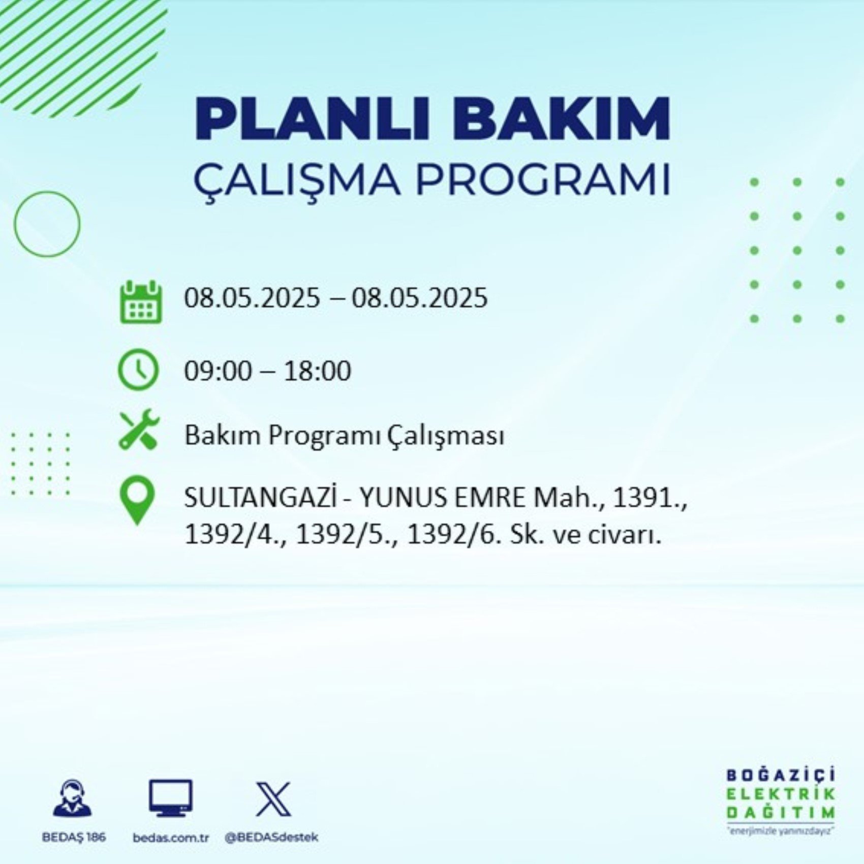 BEDAŞ paylaştı: İstanbul'da 8 Mayıs Perşembe günü elektrik kesintisi yaşanacak ilçeler