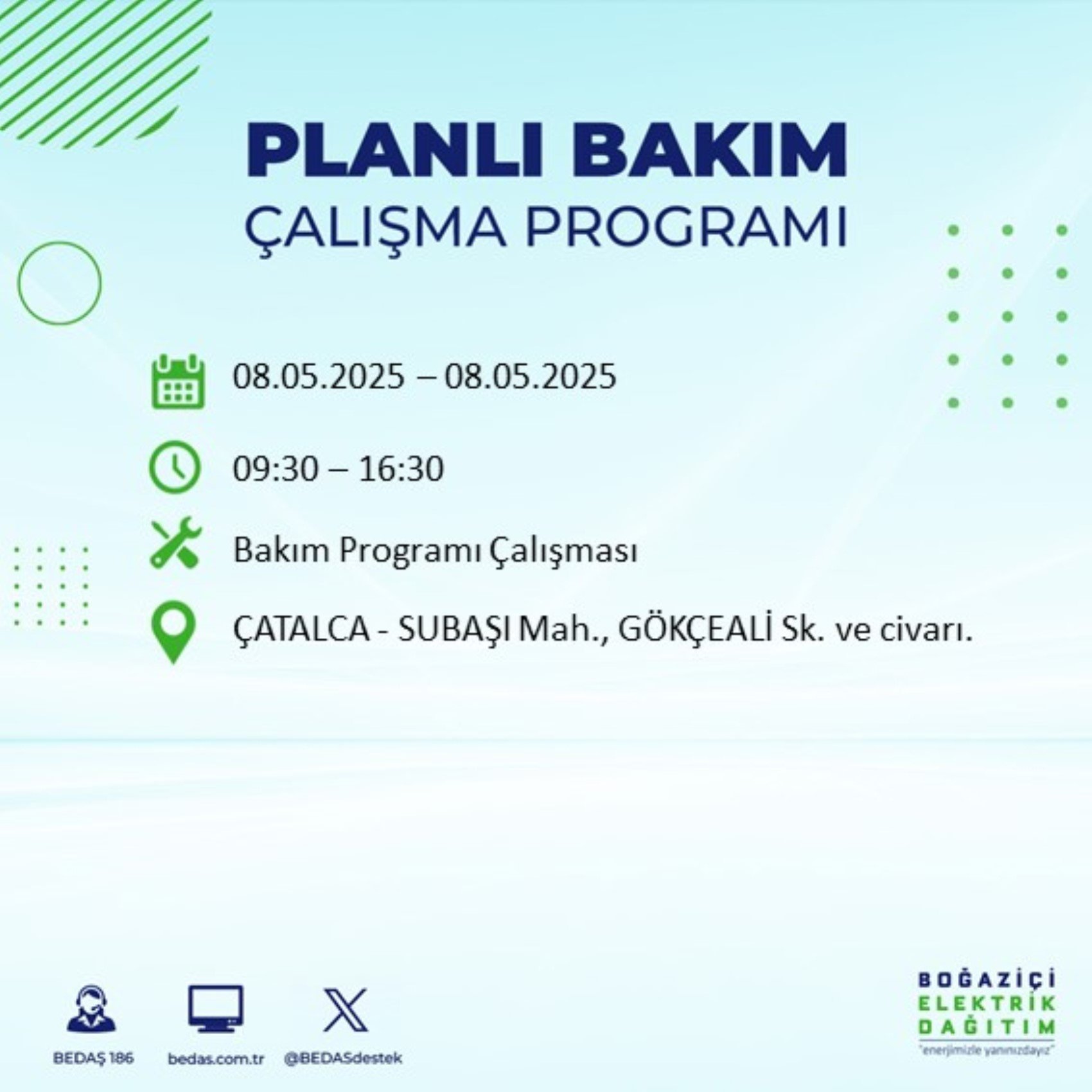 BEDAŞ paylaştı: İstanbul'da 8 Mayıs Perşembe günü elektrik kesintisi yaşanacak ilçeler