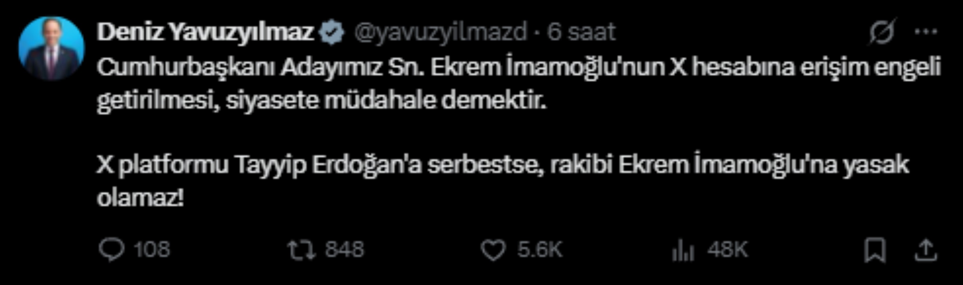 Ekrem İmamoğlu'nun X hesabına erişim engeli! Tepkiler çığ gibi büyüdü