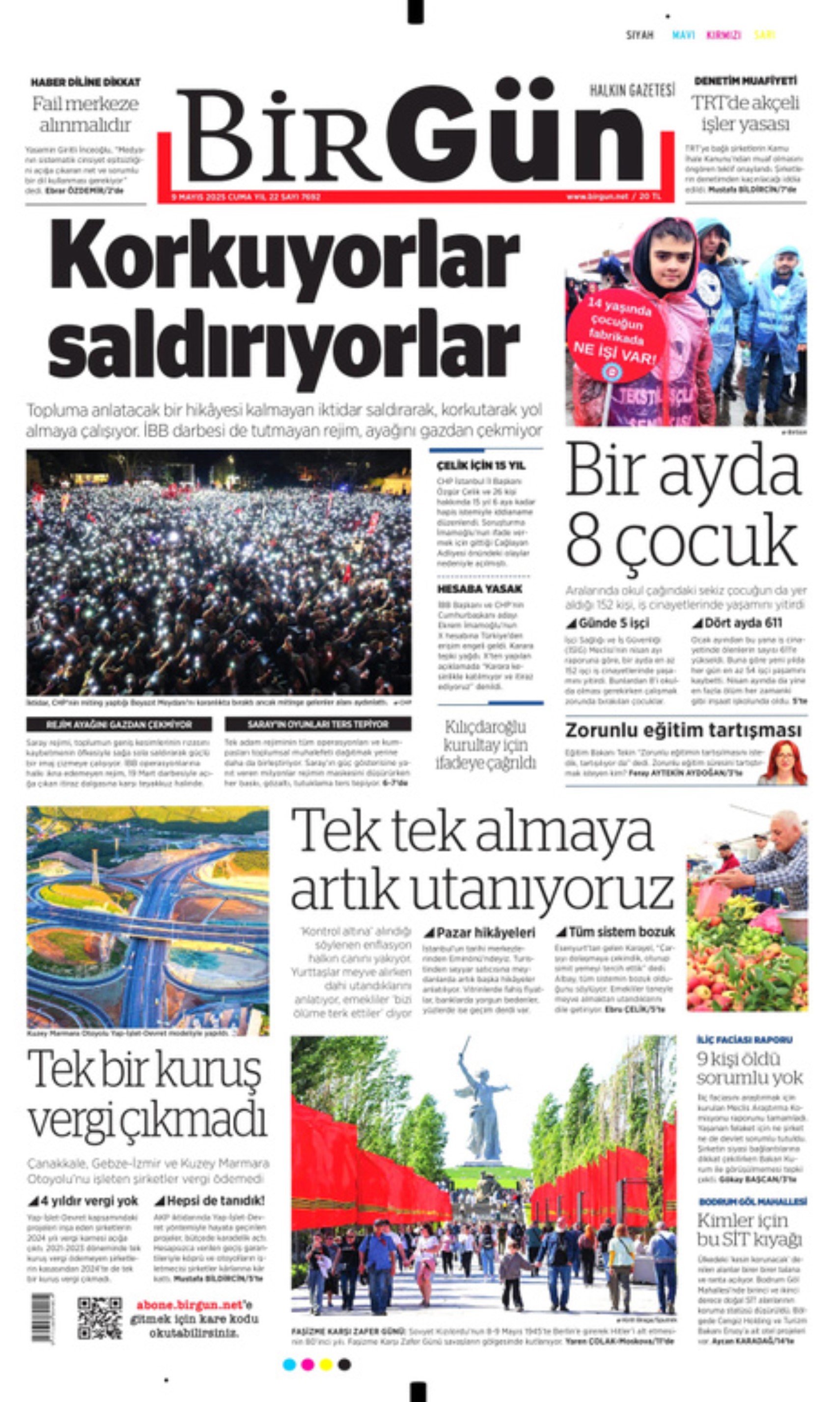 9 Mayıs 2025 gazete manşetleri: PKK silahları bırakacak! Umut mu, soru işareti mi?