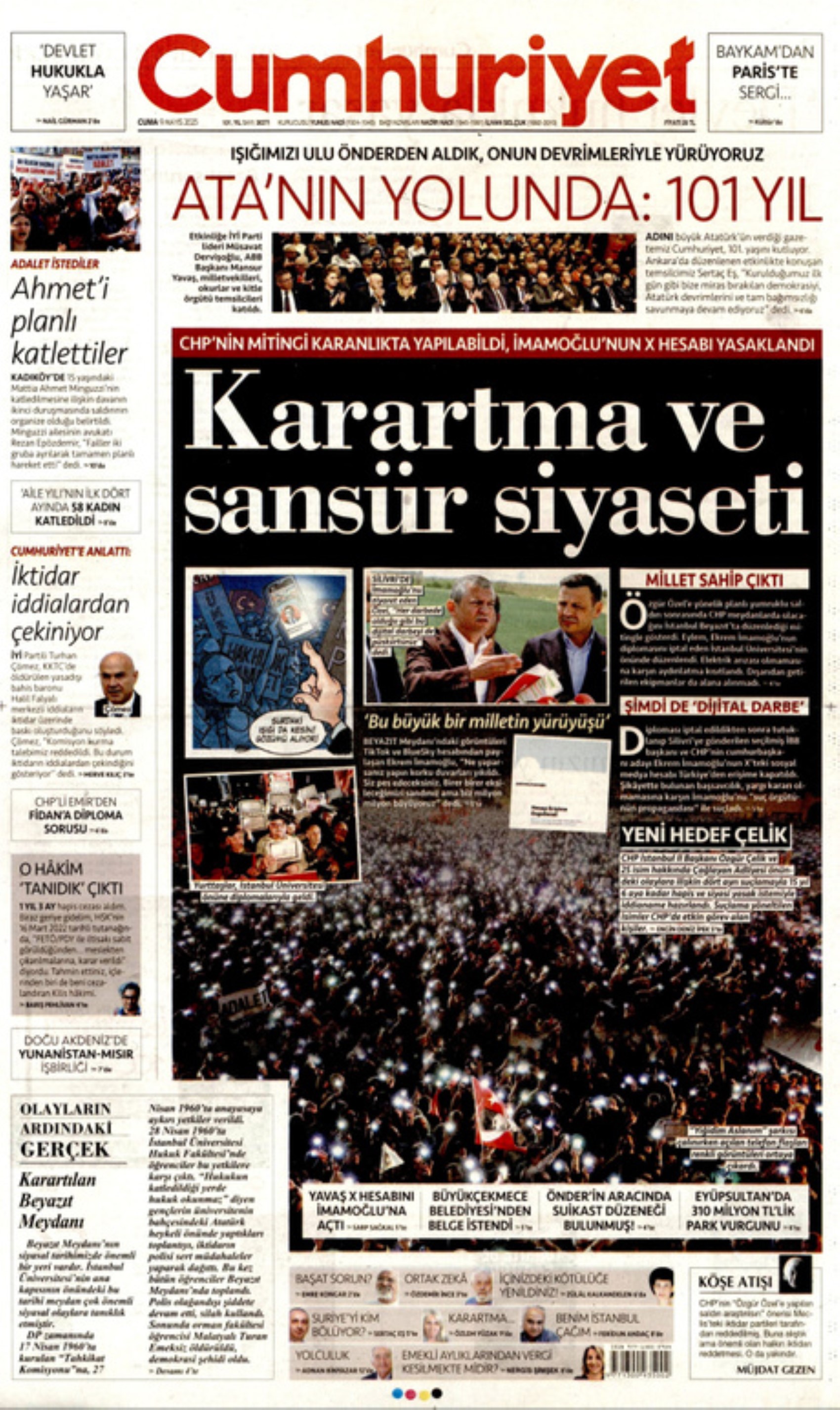 9 Mayıs 2025 gazete manşetleri: PKK silahları bırakacak! Umut mu, soru işareti mi?