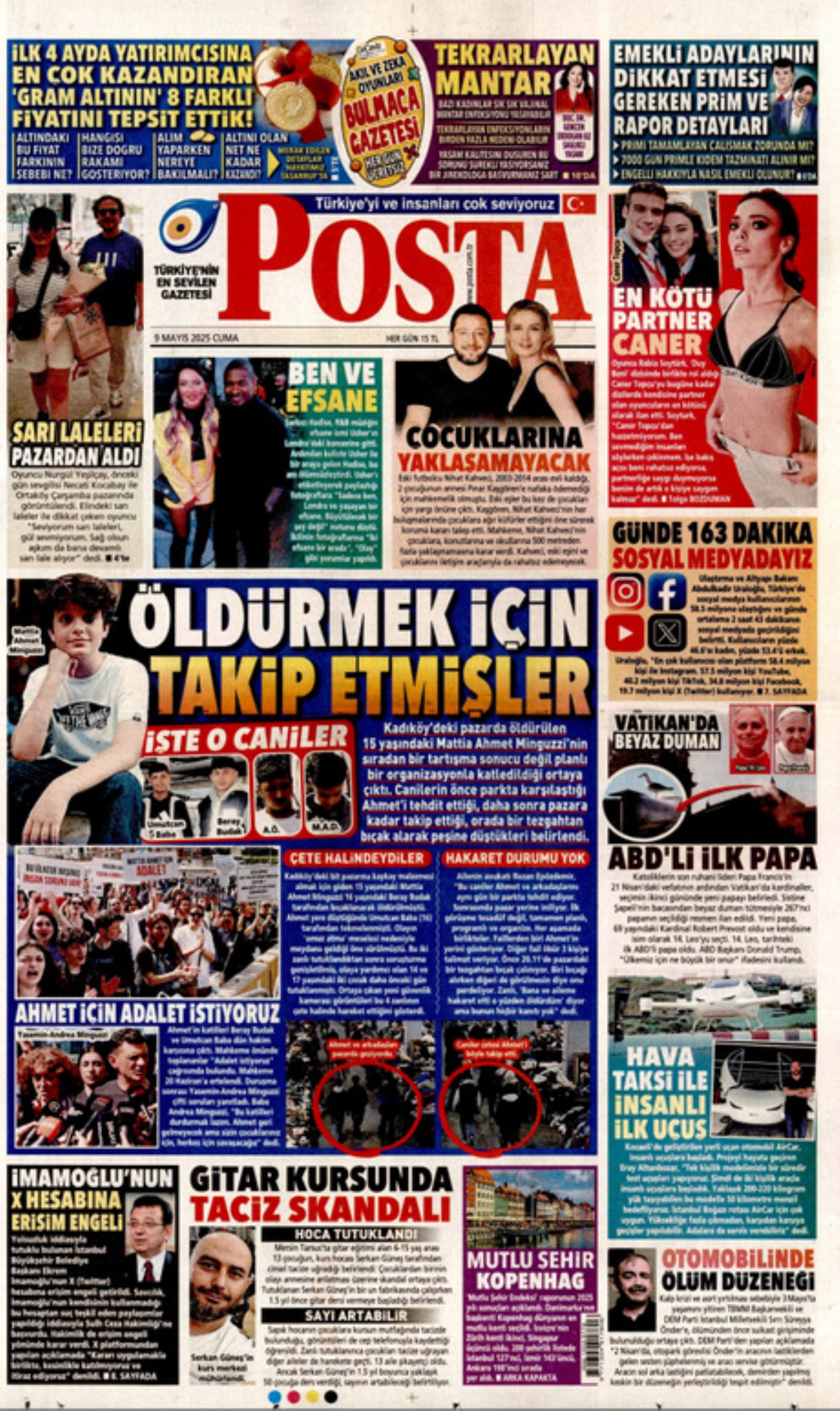 9 Mayıs 2025 gazete manşetleri: PKK silahları bırakacak! Umut mu, soru işareti mi?