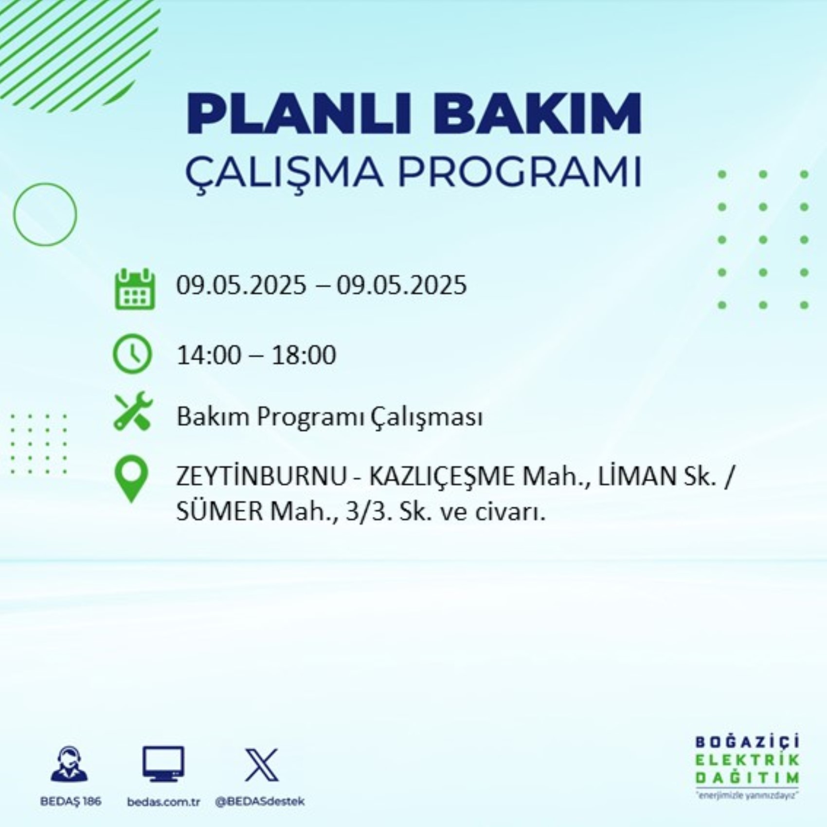 BEDAŞ paylaştı: İstanbul'da 9 Mayıs Cuma günü elektrik kesintisi yaşanacak ilçeler