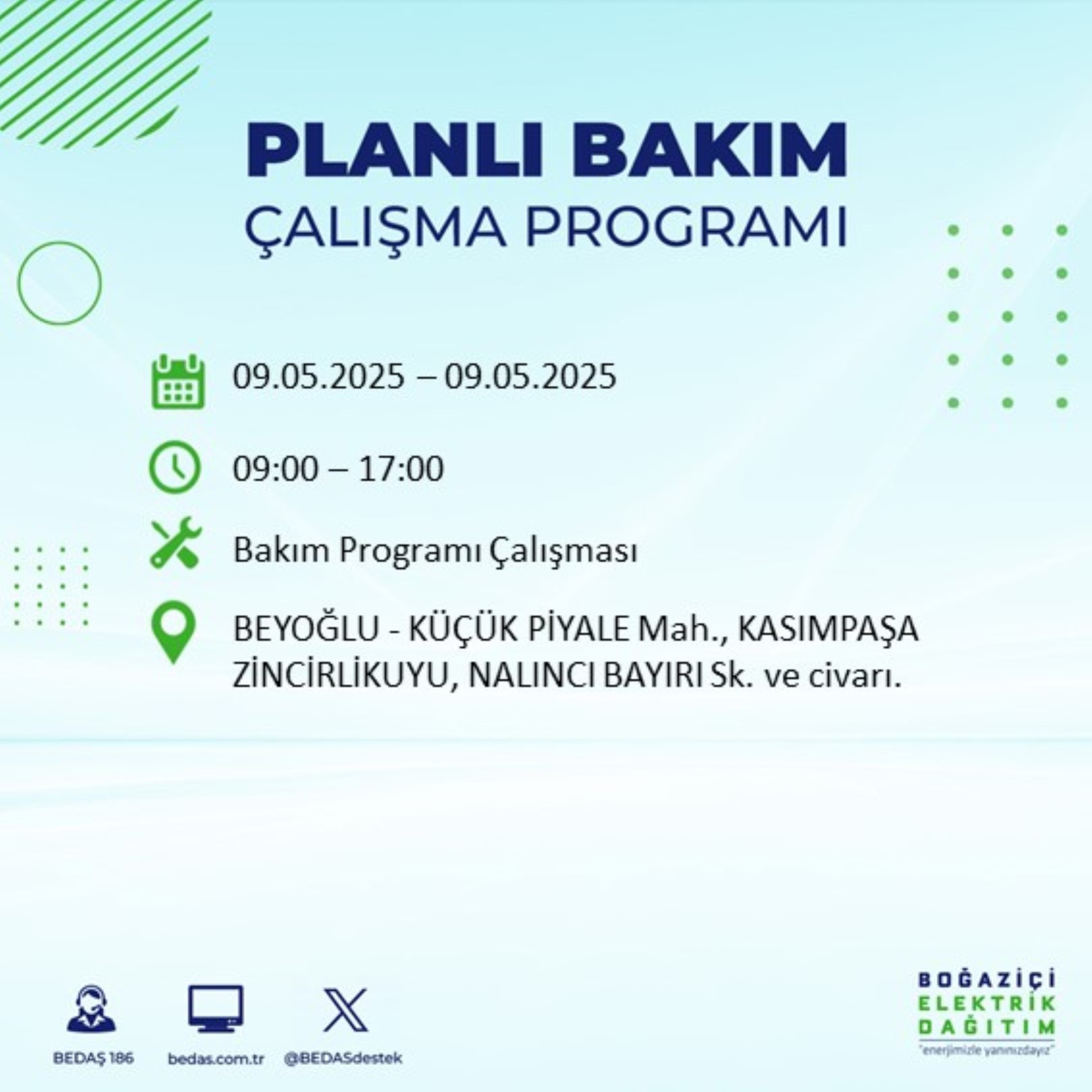 BEDAŞ paylaştı: İstanbul'da 9 Mayıs Cuma günü elektrik kesintisi yaşanacak ilçeler