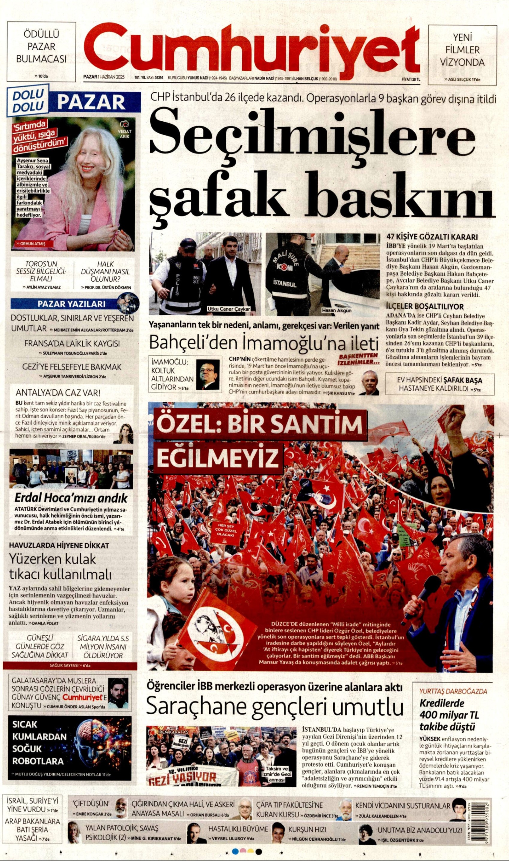 1 Haziran 2025 gazete manşetleri: Gazeteler, İBB'ye 5. dalga operasyonunu nasıl gördü?