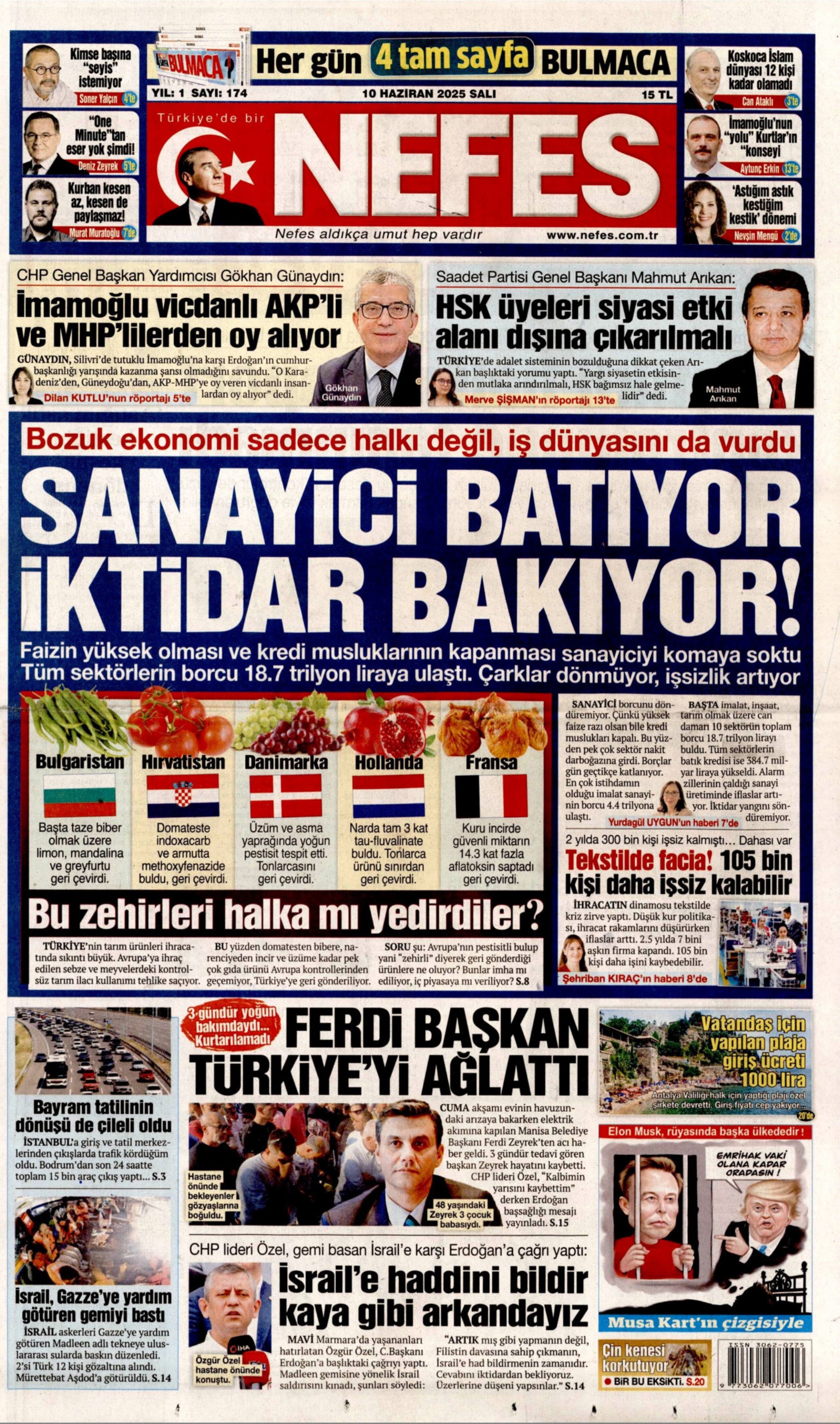 10 Haziran 2025 gazete manşetleri: Ferdi Zeyrek hayatını kaybetti, gazeteler nasıl gördü?