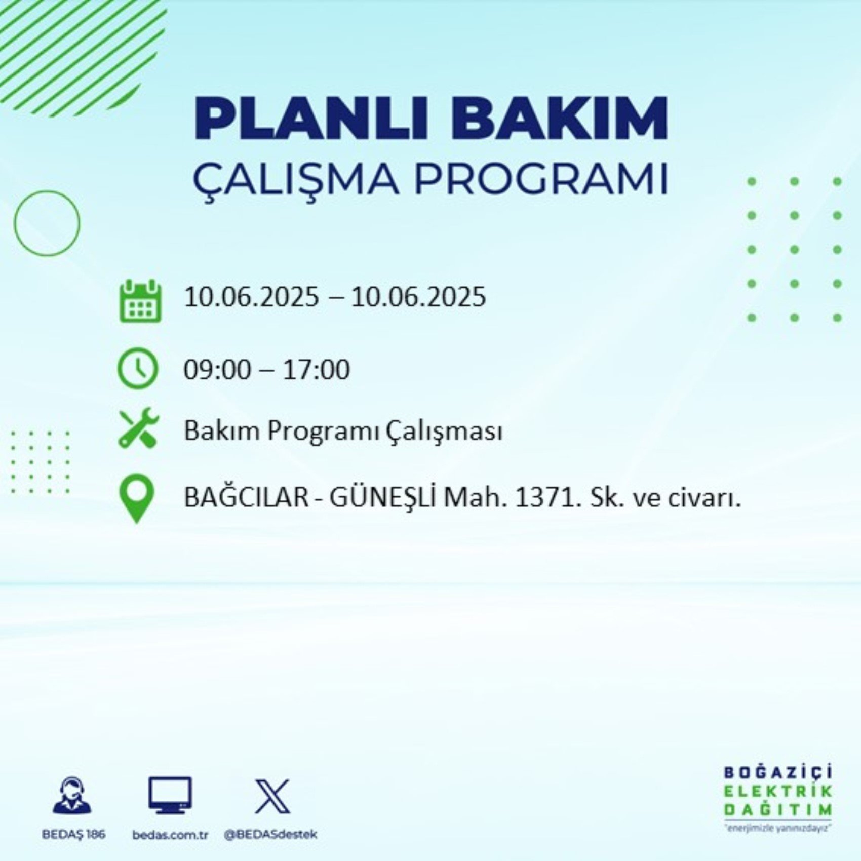 BEDAŞ paylaştı: İstanbul'da 10 Haziran Salı günü elektrik kesintisi yaşanacak ilçeler