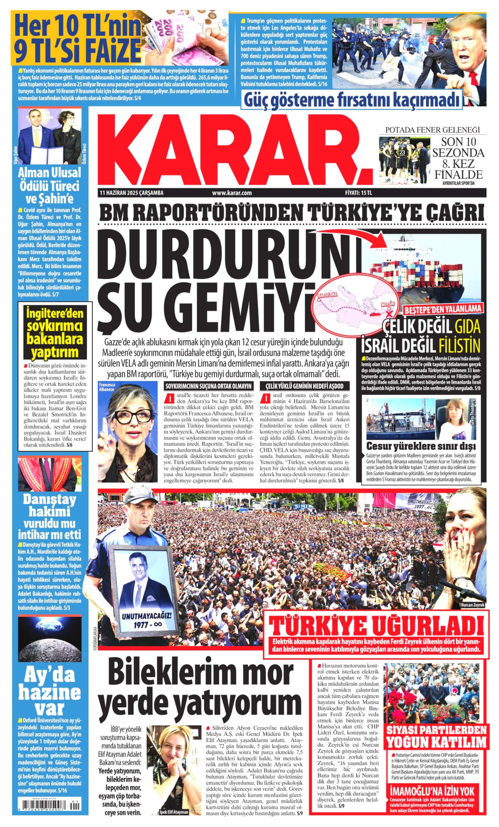 Yeni Akit, skandal başlığını böyle savundu: Gazeteler, Ferdi Zeyrek'in cenazesini nasıl gördü? (11 Haziran 2025 gazete manşetleri)