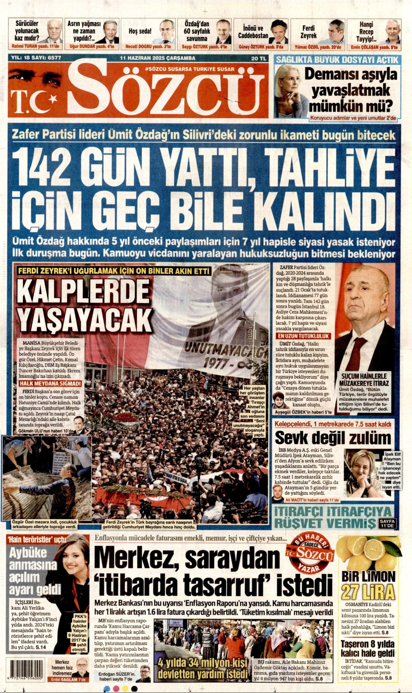 Yeni Akit, skandal başlığını böyle savundu: Gazeteler, Ferdi Zeyrek'in cenazesini nasıl gördü? (11 Haziran 2025 gazete manşetleri)