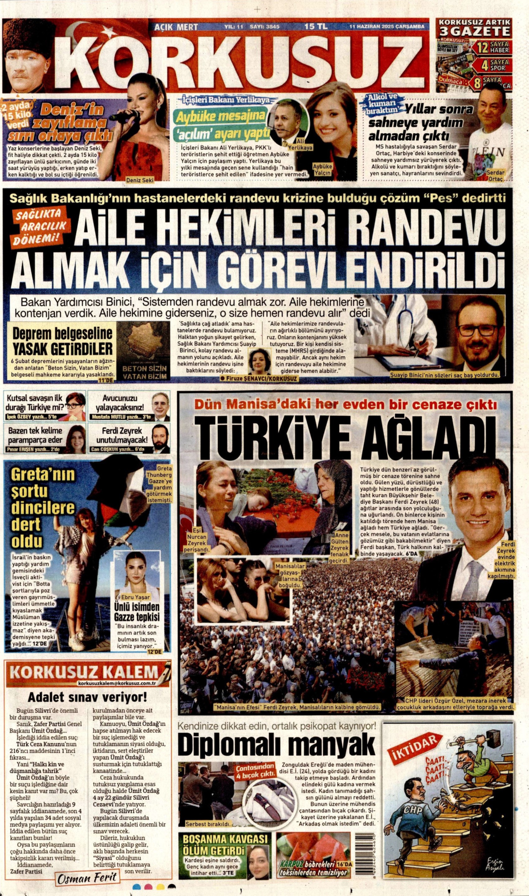 Yeni Akit, skandal başlığını böyle savundu: Gazeteler, Ferdi Zeyrek'in cenazesini nasıl gördü? (11 Haziran 2025 gazete manşetleri)