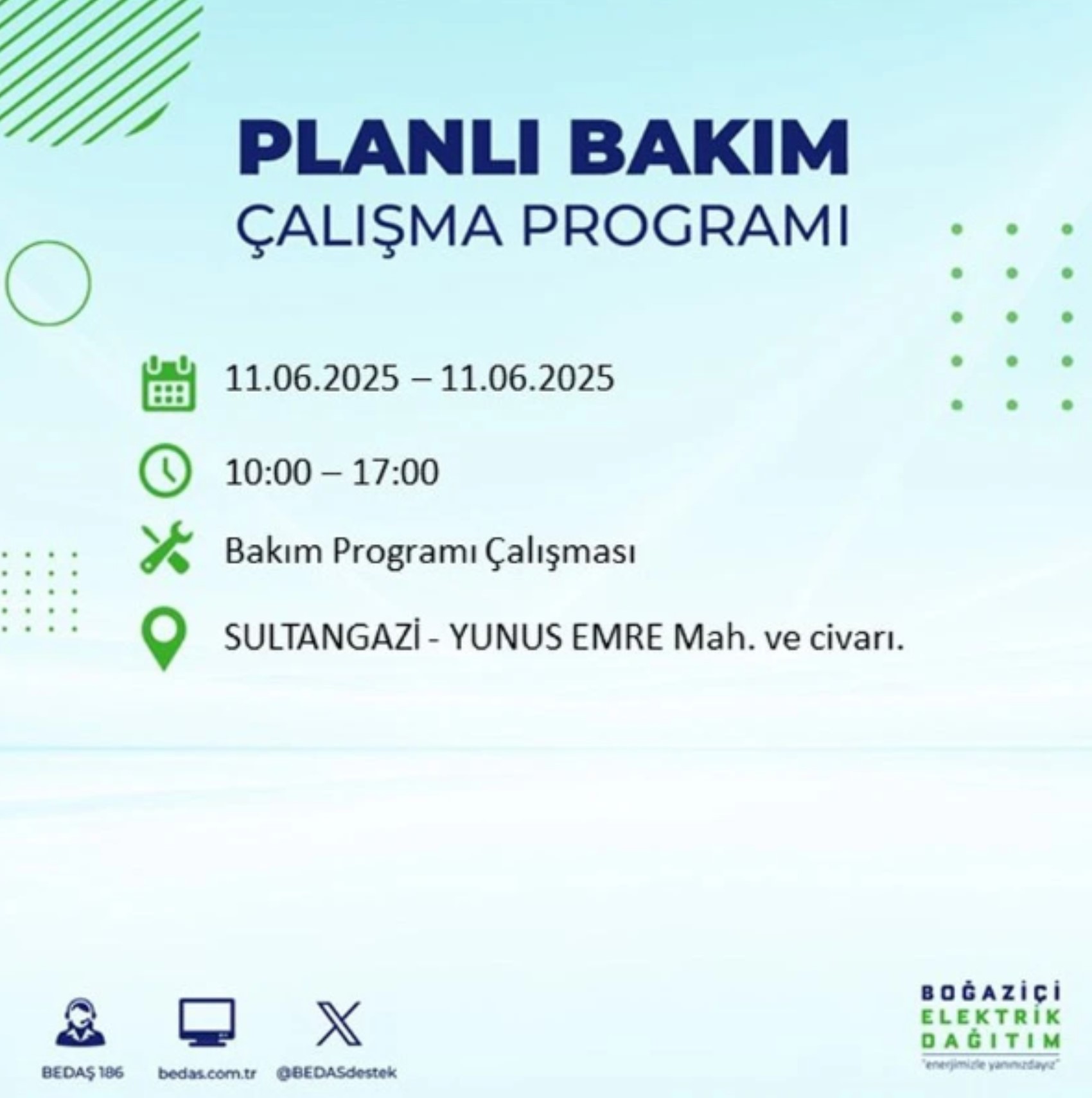 BEDAŞ paylaştı: İstanbul'da 11 Haziran Çarşamba günü elektrik kesintisi yaşanacak ilçeler