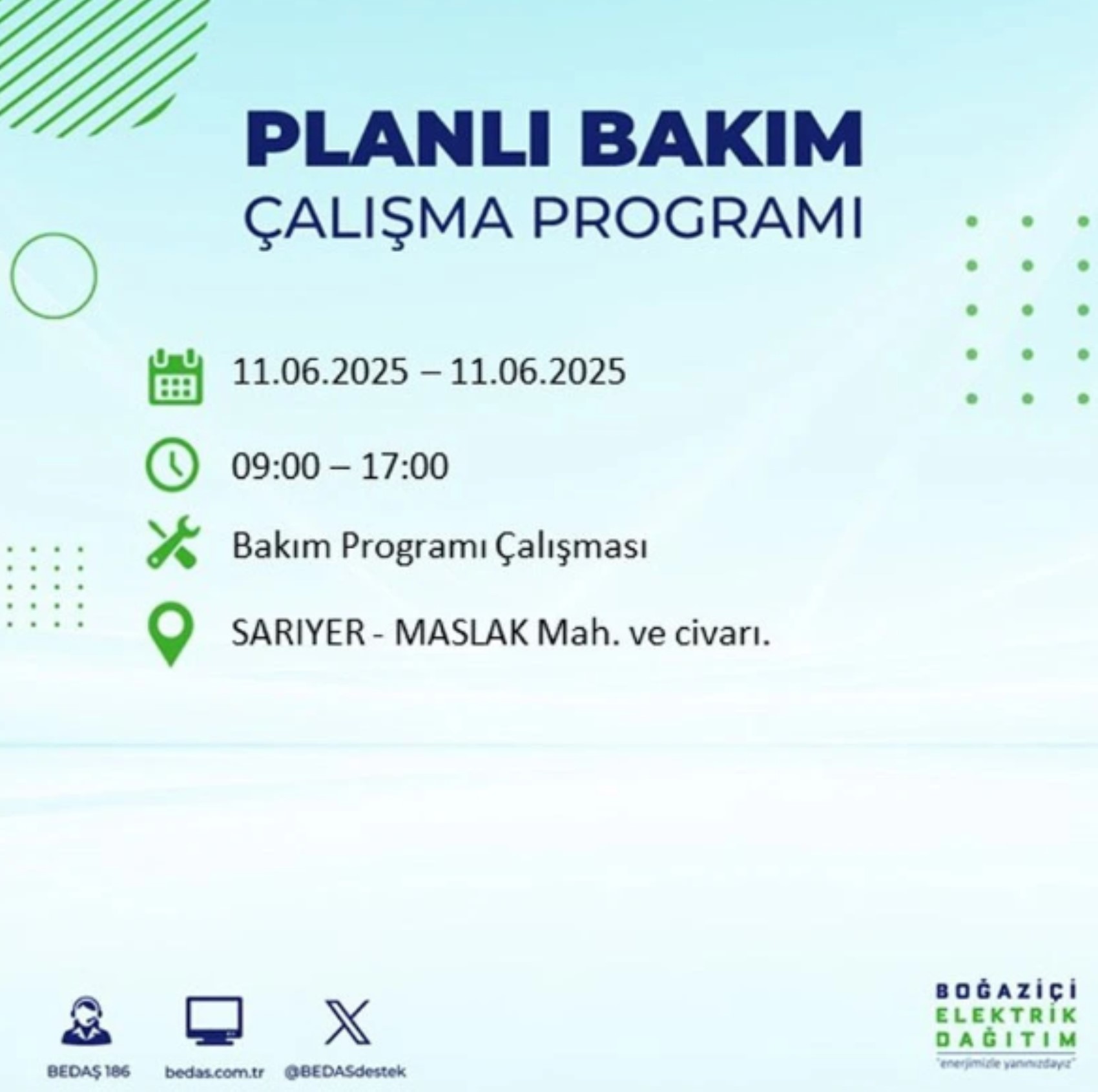 BEDAŞ paylaştı: İstanbul'da 11 Haziran Çarşamba günü elektrik kesintisi yaşanacak ilçeler